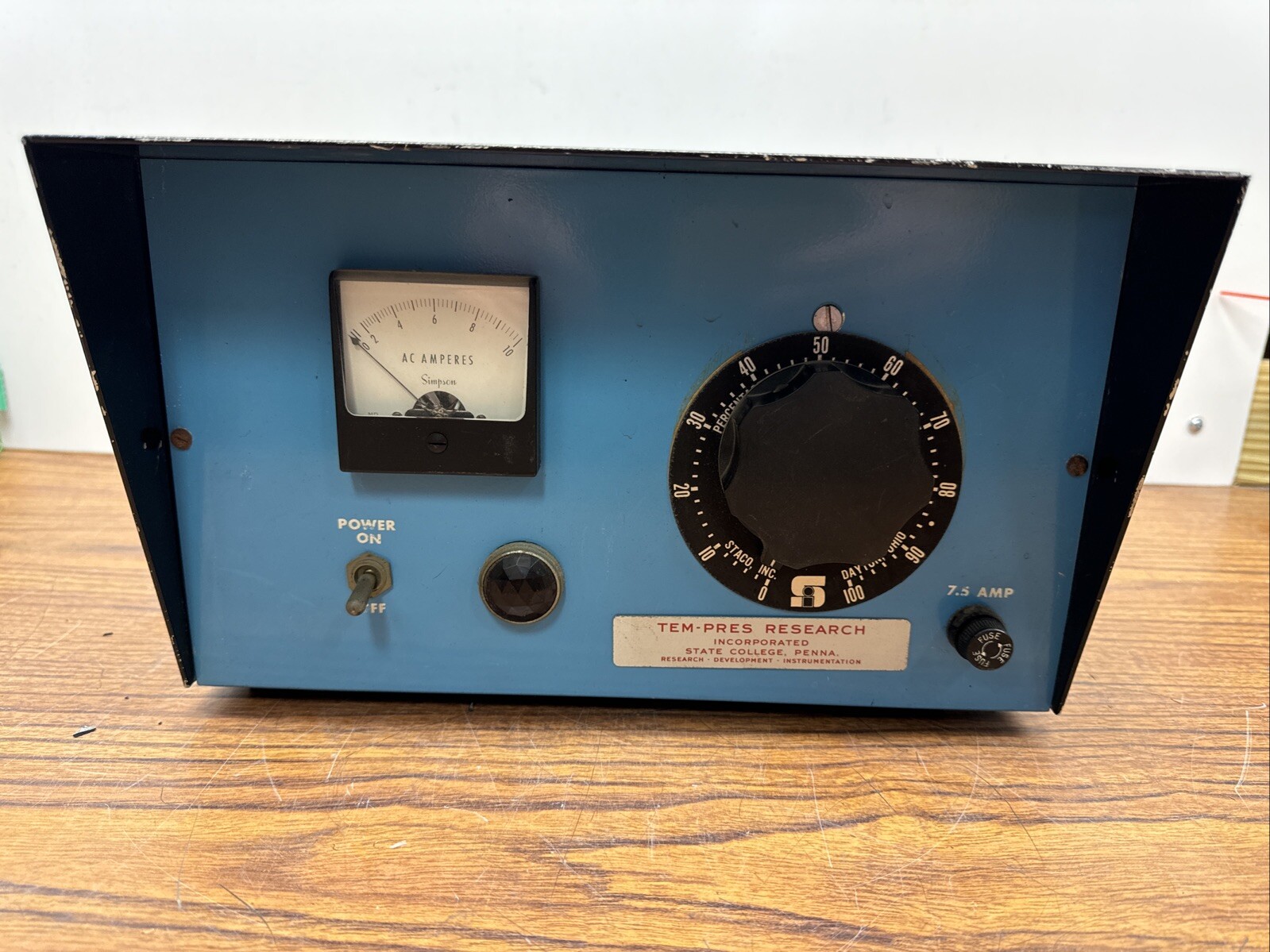 Staco Type 1010 Variac Variable Autotransformer With Ammeter