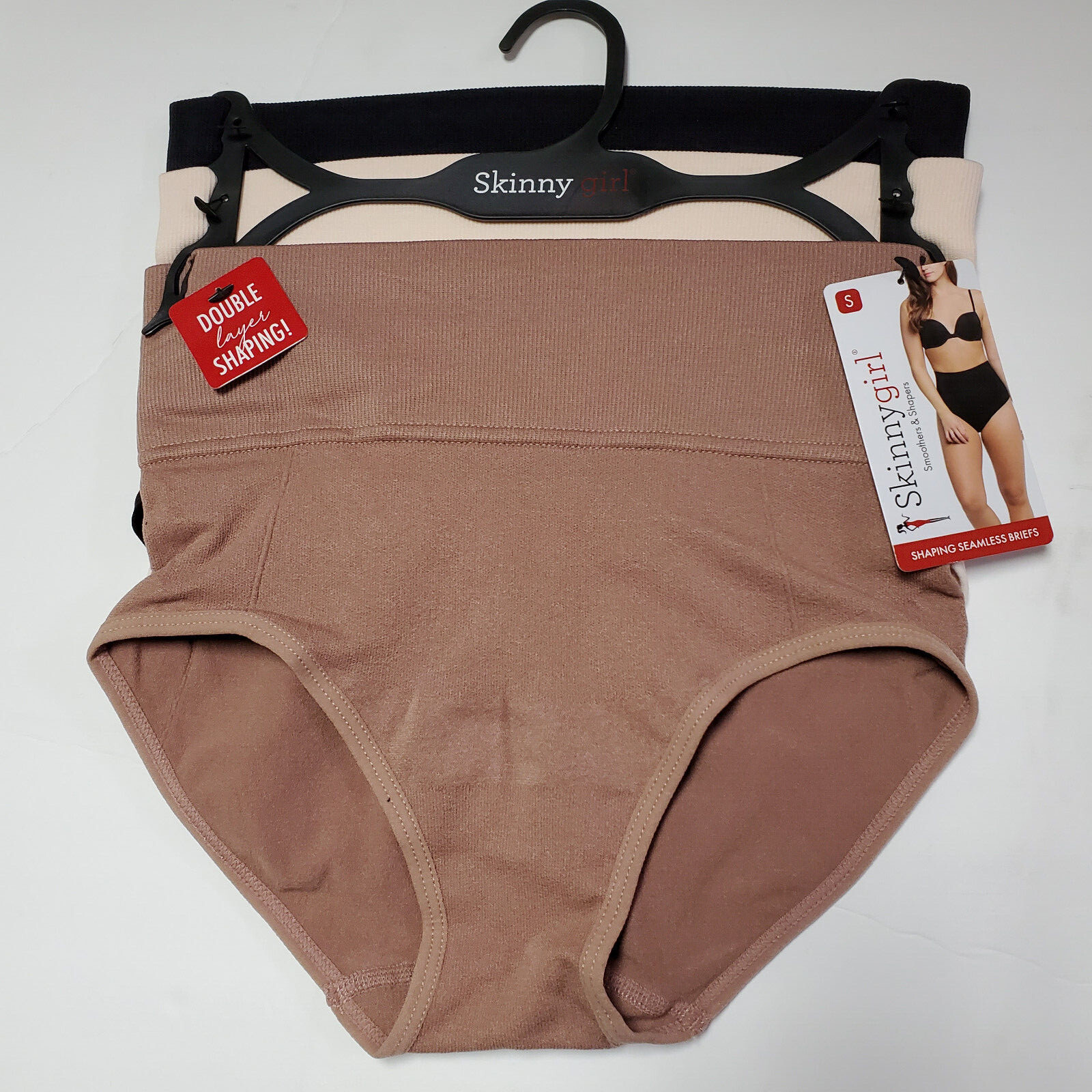 Skinny Girl Double Laye Shapers 3pk Womens Seamless Shaping Briefs 7074~S M L XL