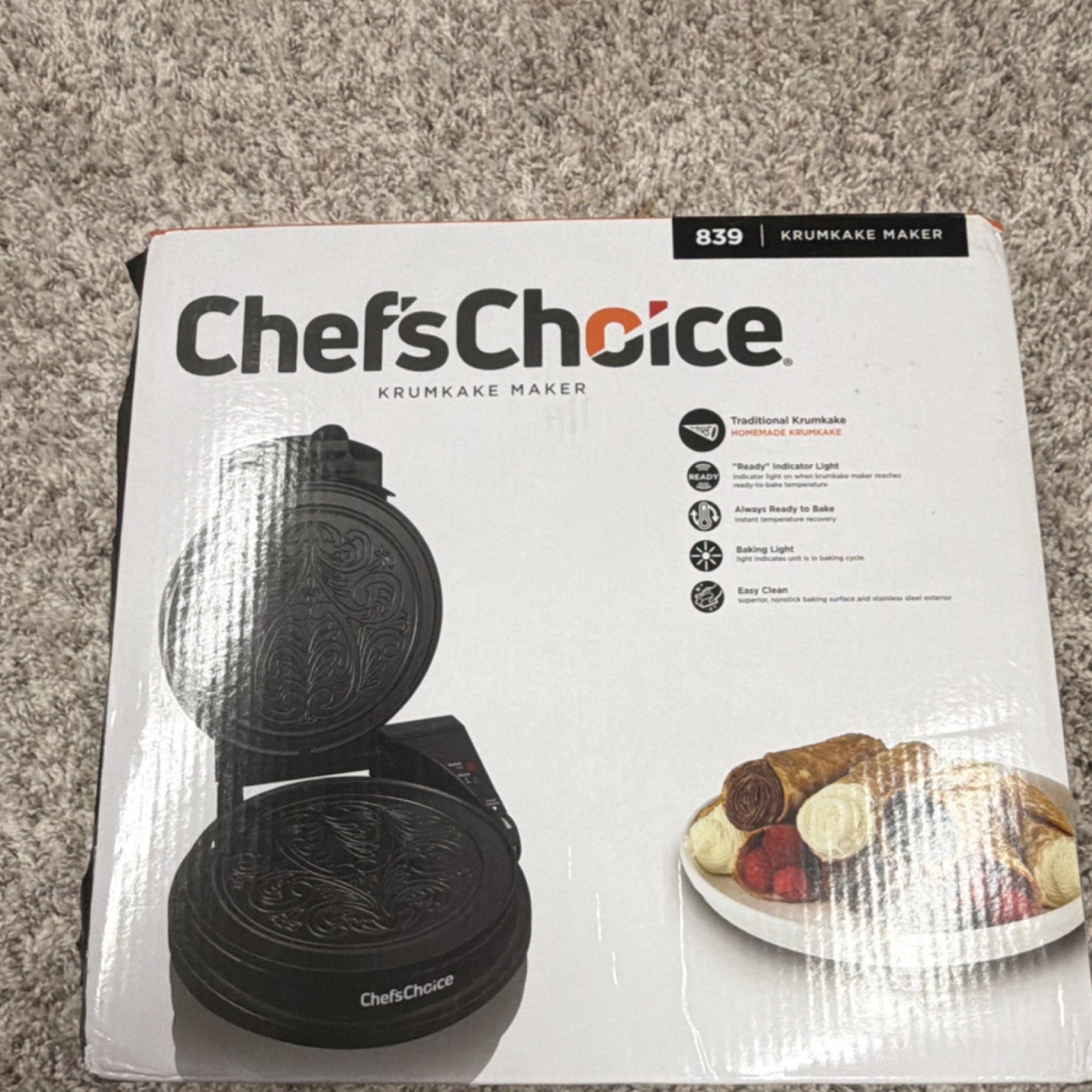 Chef'sChoice 839 Electric Krumkake Maker Black Model 839 MPN 839