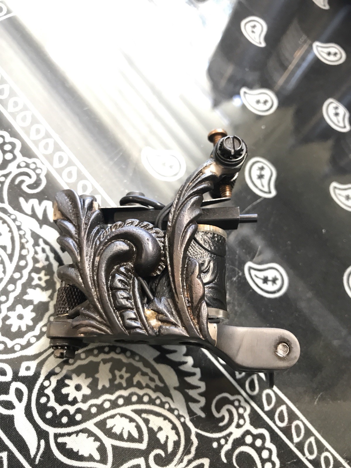 Professional Handmade Tattoo Machine Black Filigree Shader