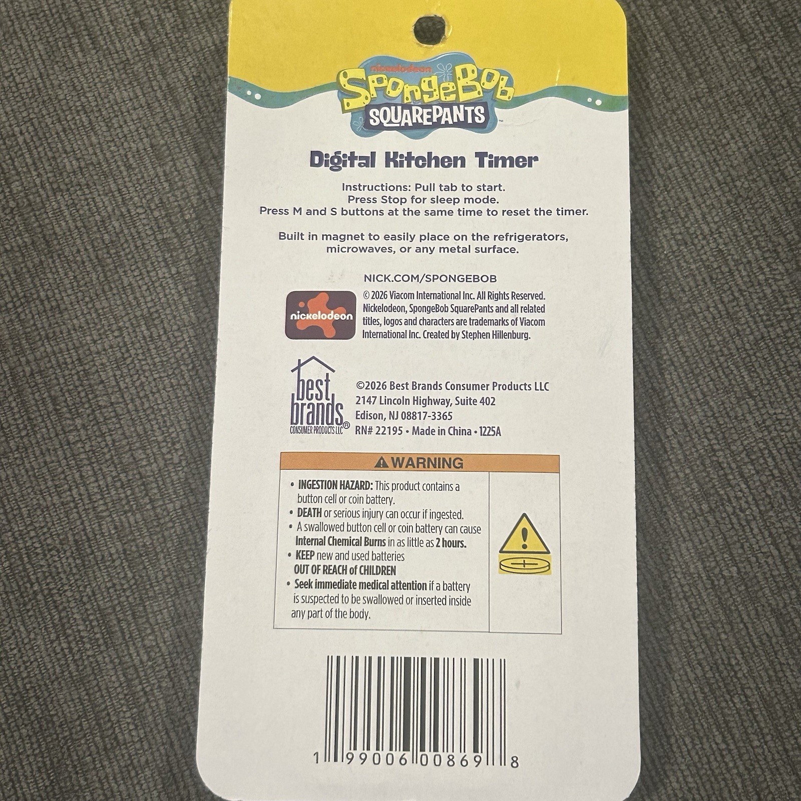 NEW SpongeBob Squarepants Digital Kitchen Cooking Timer
