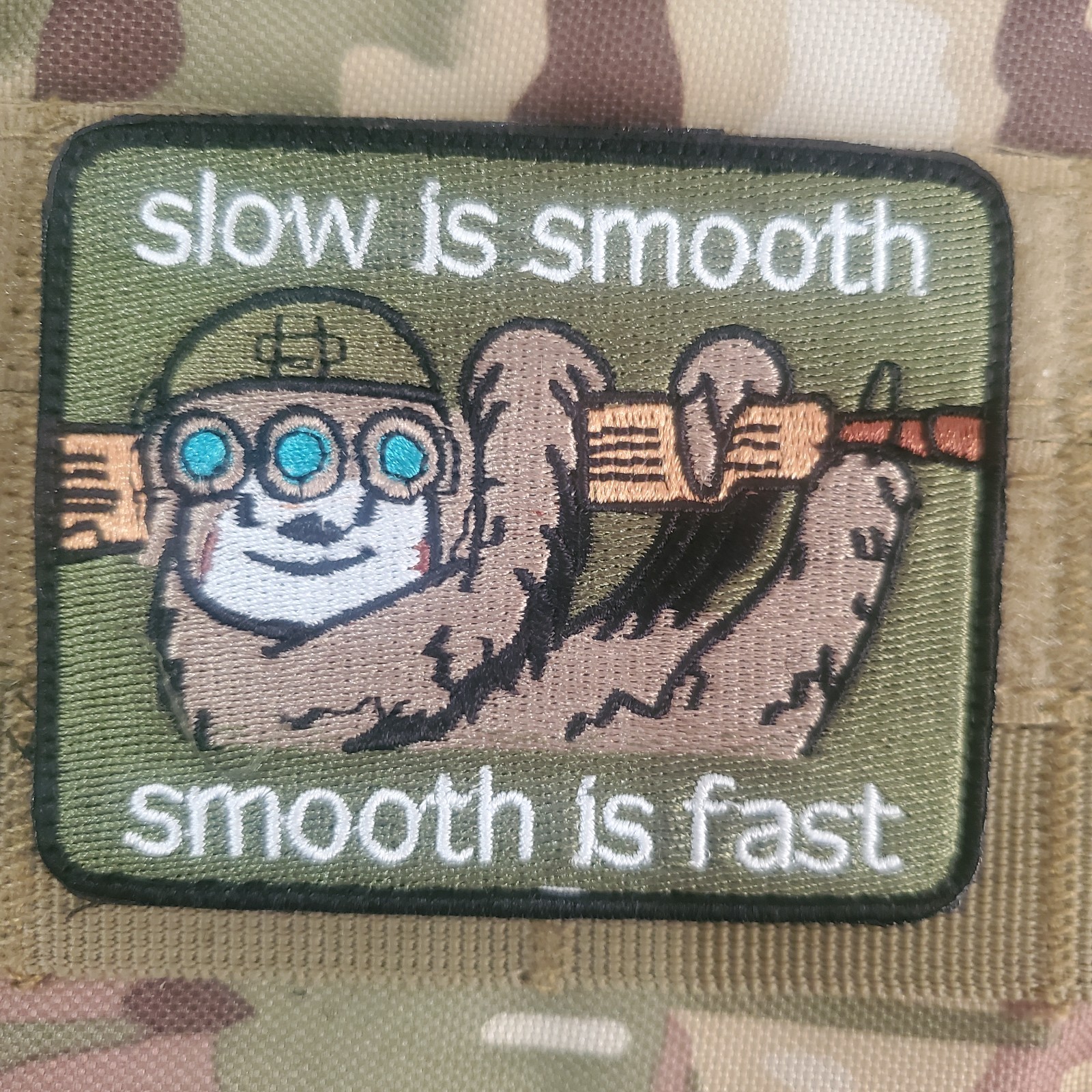 SLOW IS SMOOTH SMOOTH IS FAST FUN Tactical Morale Patch Hook and Loop