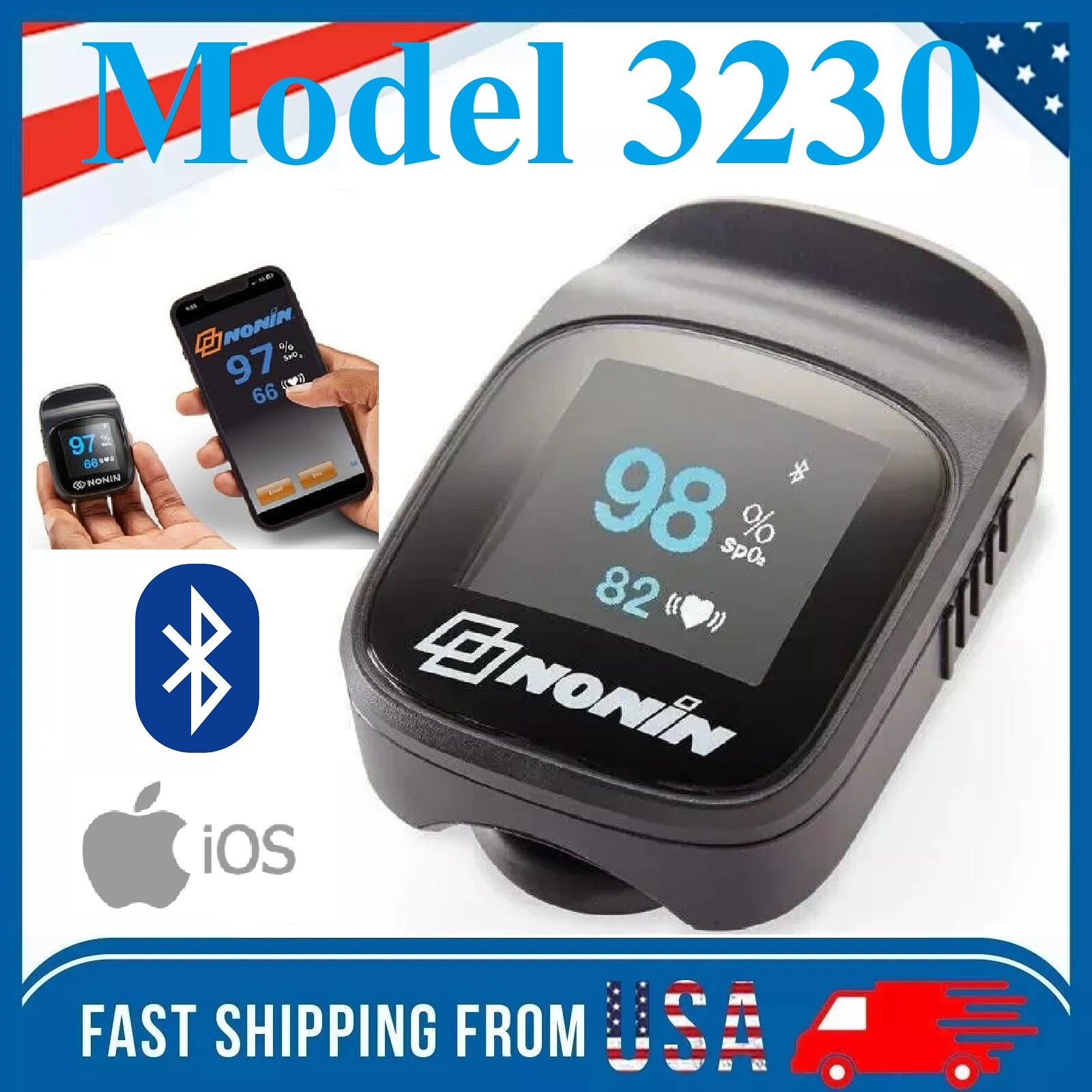 Finger Pulse Oximeter LED Blood Oxygen Heart Rate Monitor Factory Sale LED