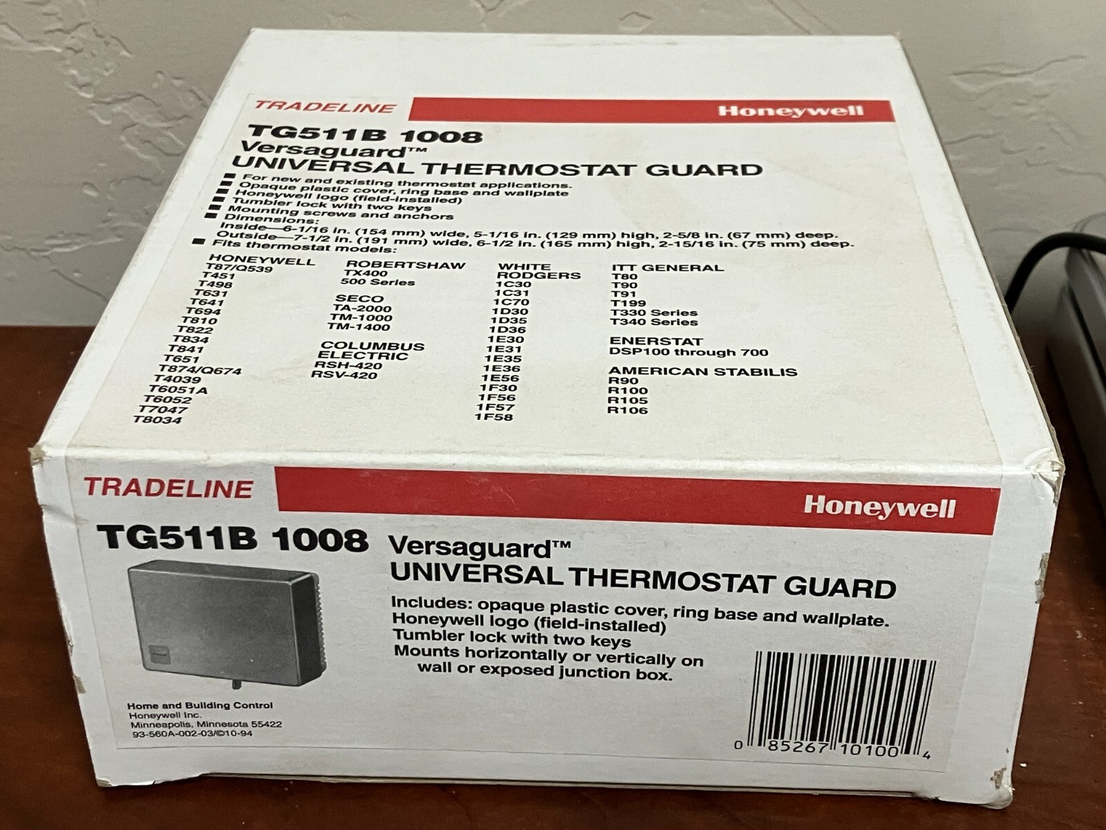 TRADELINE HONEYWELL TG511B1008 VERSAGUARD UNIVERSAL THERMOSTAT GUARD