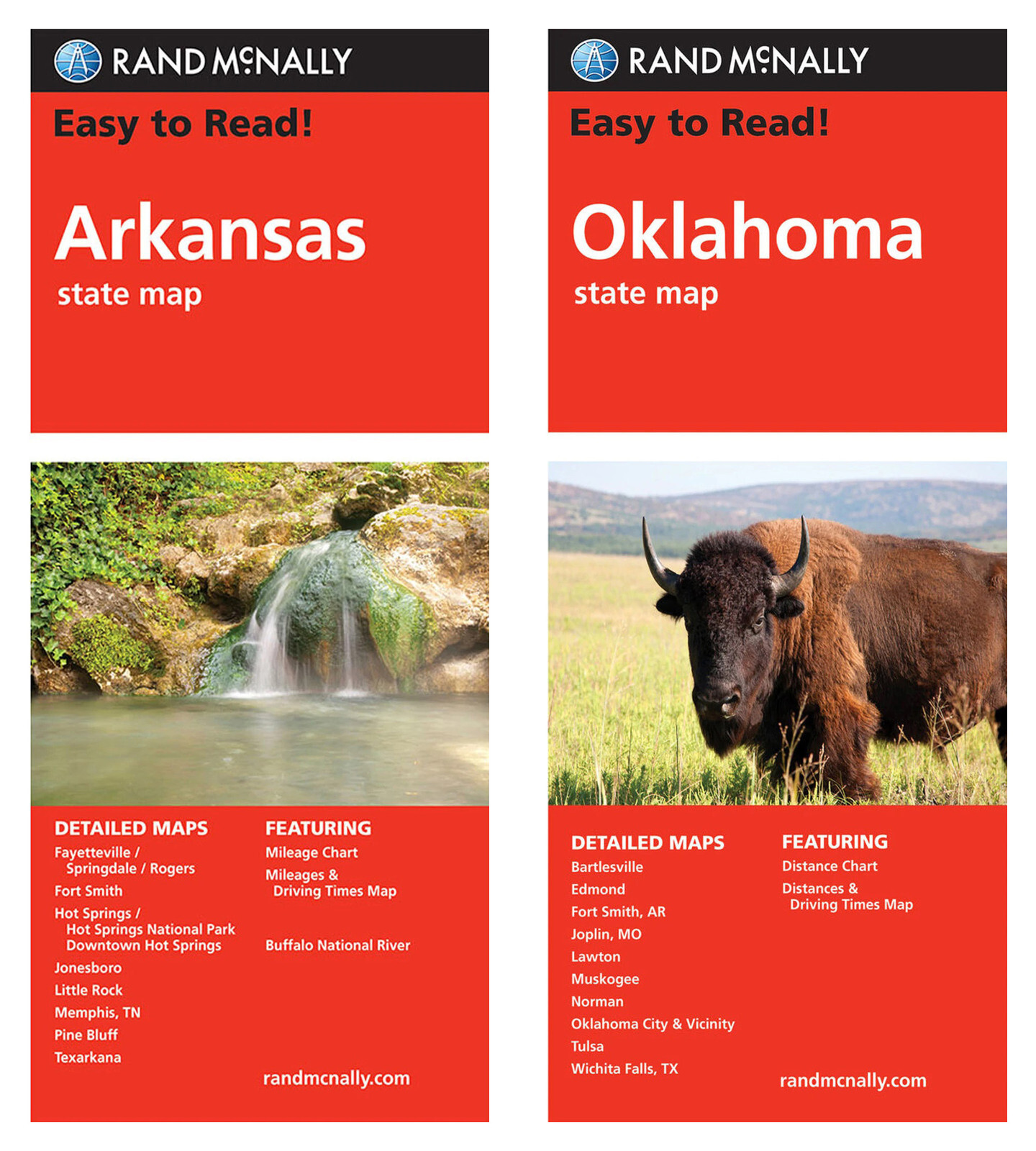 Rand McNally State Maps: Arkansas and Oklahoma (2 Maps)