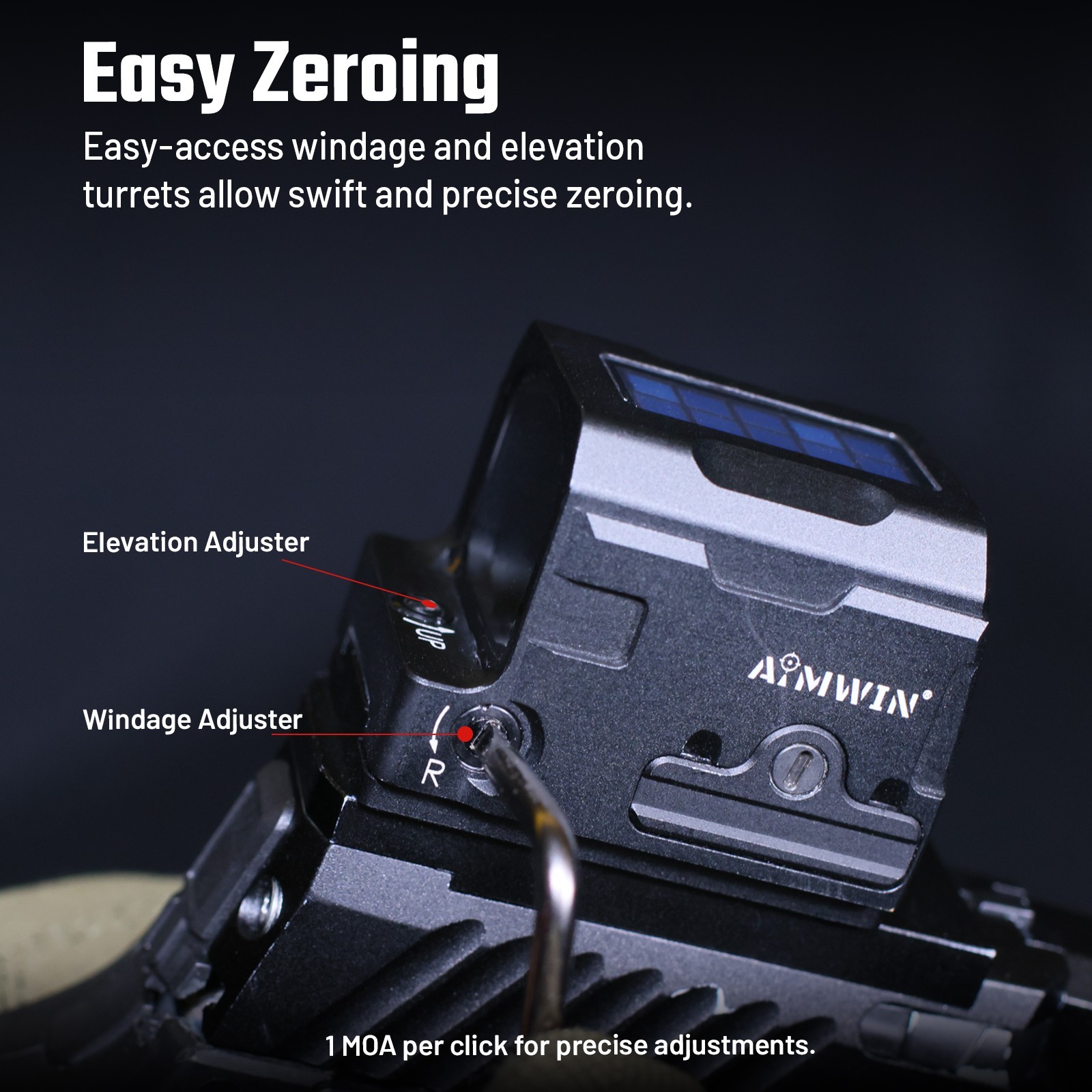 AIMWIN PE320 Enclosed Red Dot Sight with SolarGuard 3 MOA Dot & 36 MOA Circle