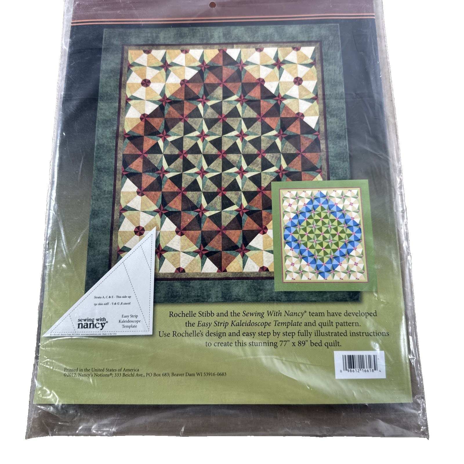 EASY STRIP Kaleidoscope Template Sewing w Nancy Includes Instructions for Quilt