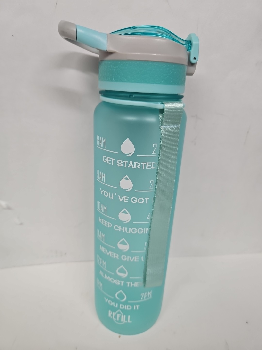 Sports Motivational Drinking Water Bottle With Time Marker 32 Oz BPA Free