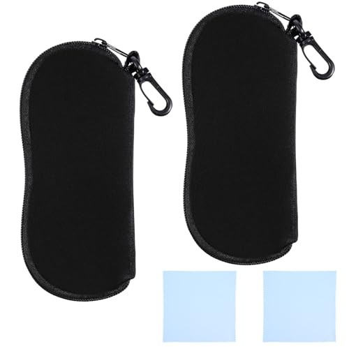 Soft Eyeglasses Case 2 Packs Travel Glasses Case Ultra Light Neoprene Eyeglass