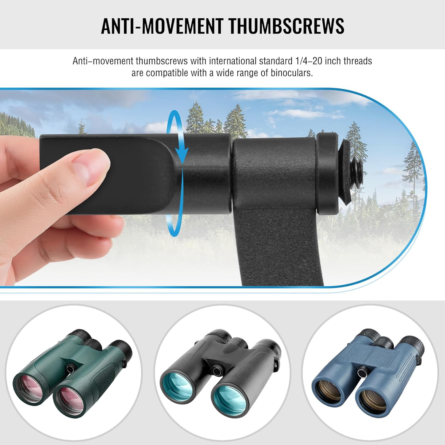 Binocular Tripod Adapter with Quick Release 1/4 Inch Threading Detachable Mount