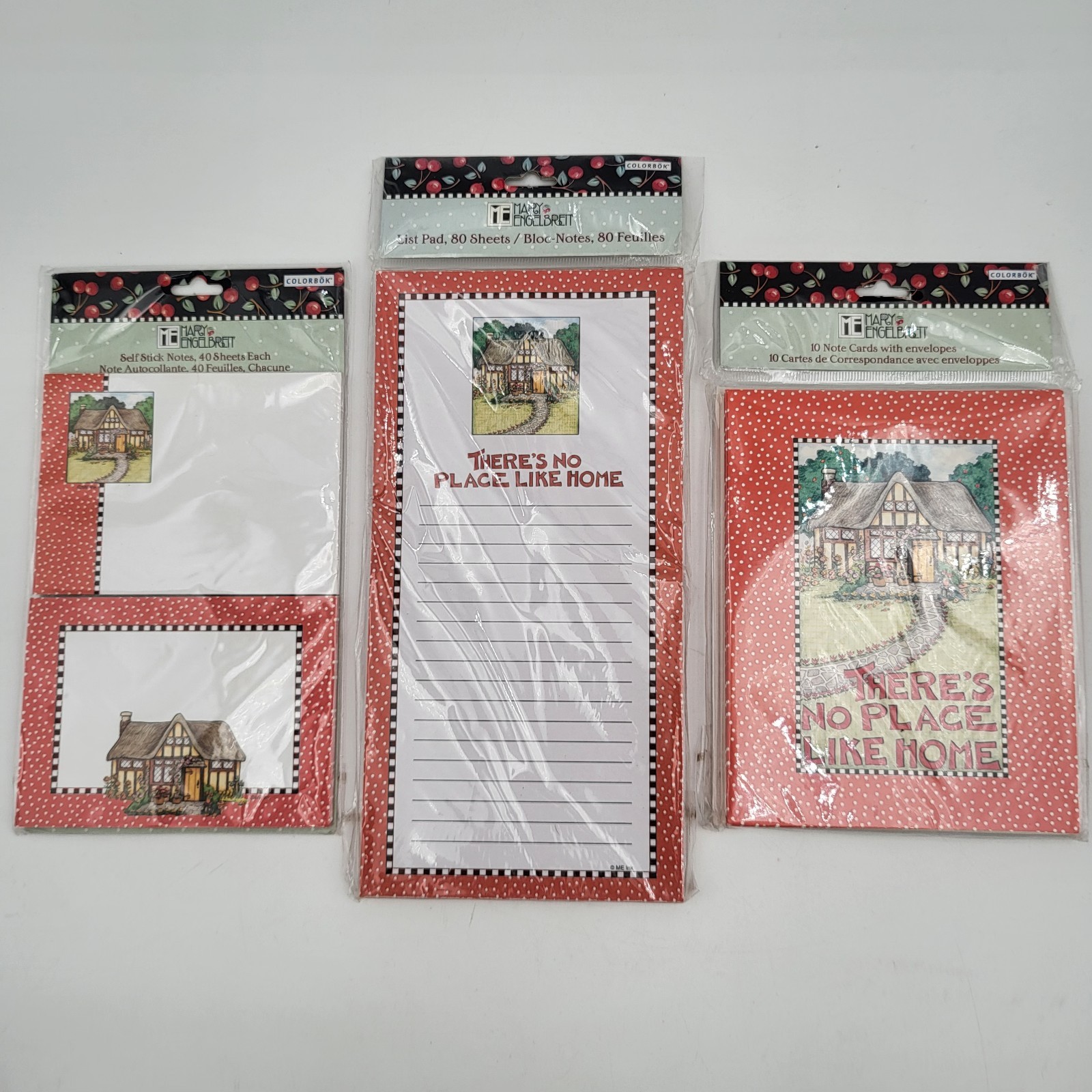3 set Mary Engelbreit List Pad ,Note Cards w/ Envelopes & Self Stick Notes- New!