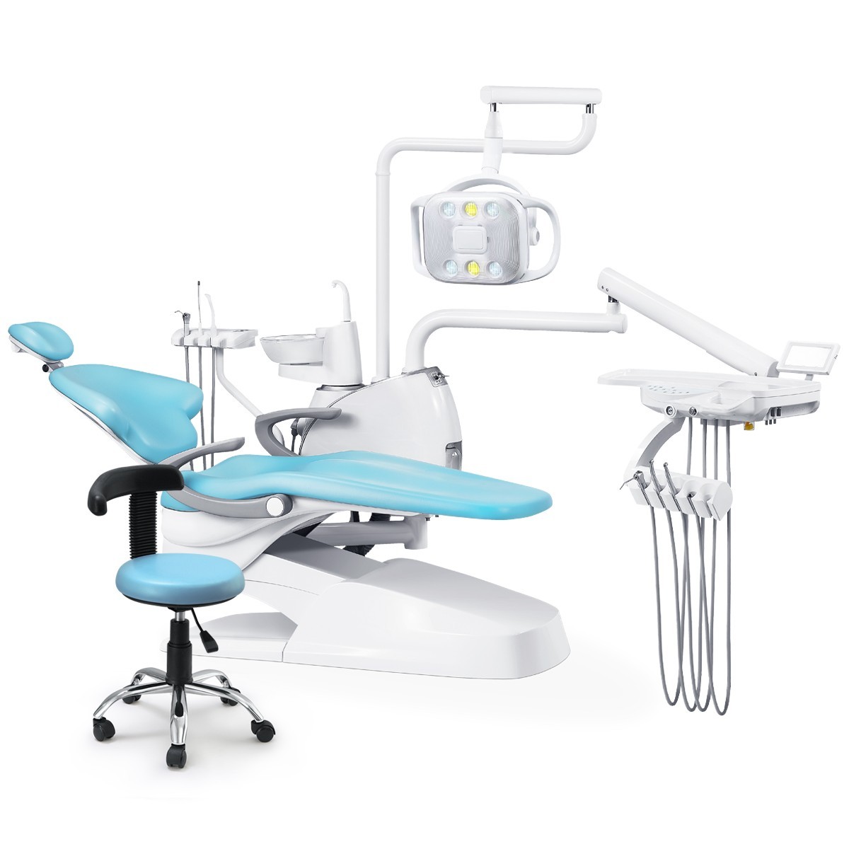 Dental Chair Unit Computer Controlled+ Stool/Portable Delivery Unit Compressor