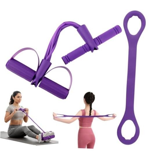 21 Fitness Resistance Bands-Pedal Ankle Puller, Multifunction Tension 6 Tube