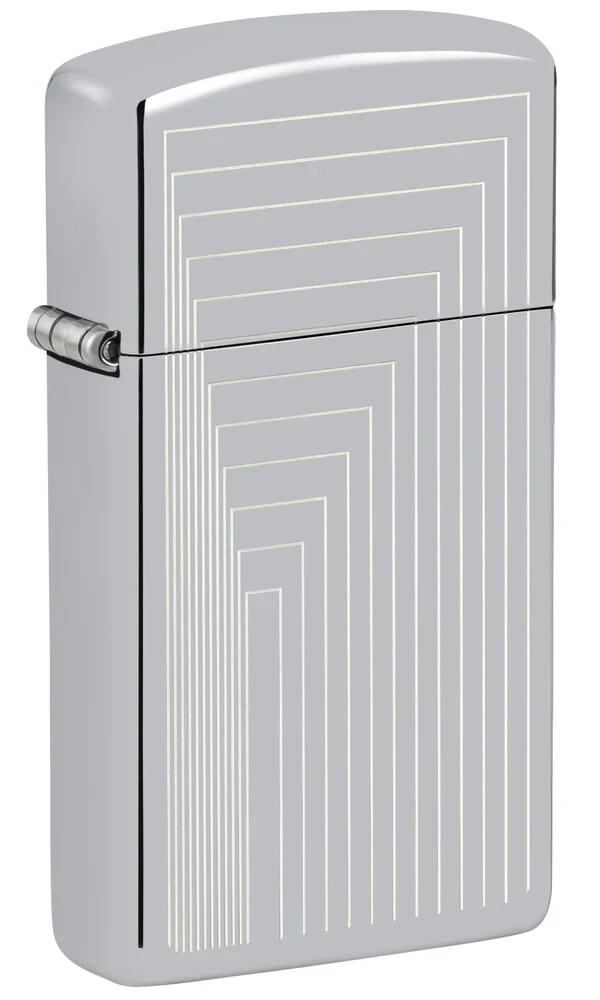 Zippo Dazzling Slim Laser-Engraved High Polish Chrome Slim Size 46706