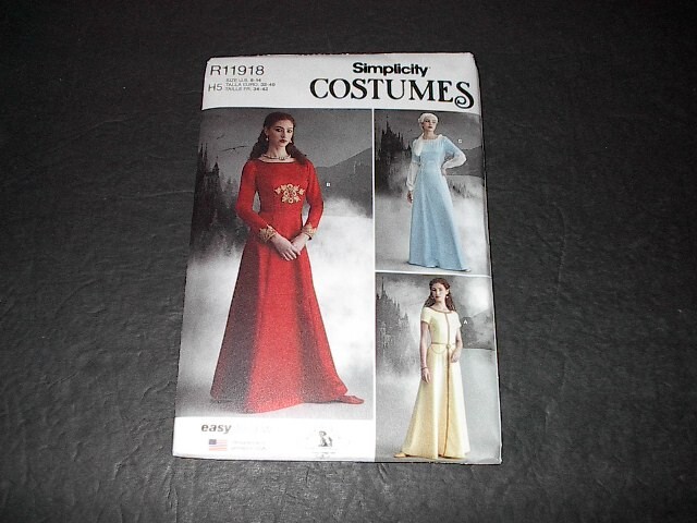 Simplicity Pattern 9812 Misses' Medieval Costume in Three Styles  6 ~ 14 Uncut