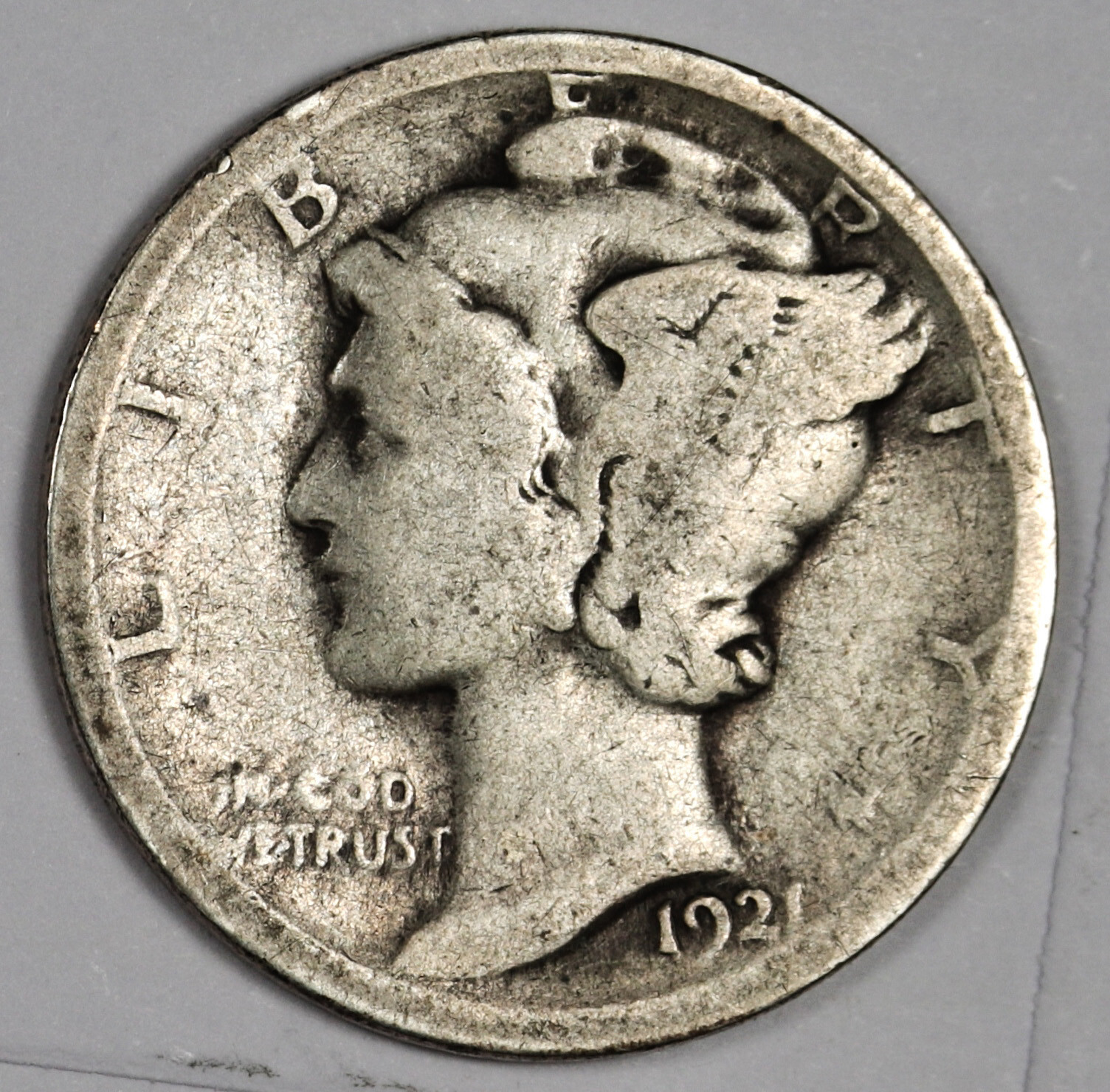 1921 Mercury Dime.  Good.  189446