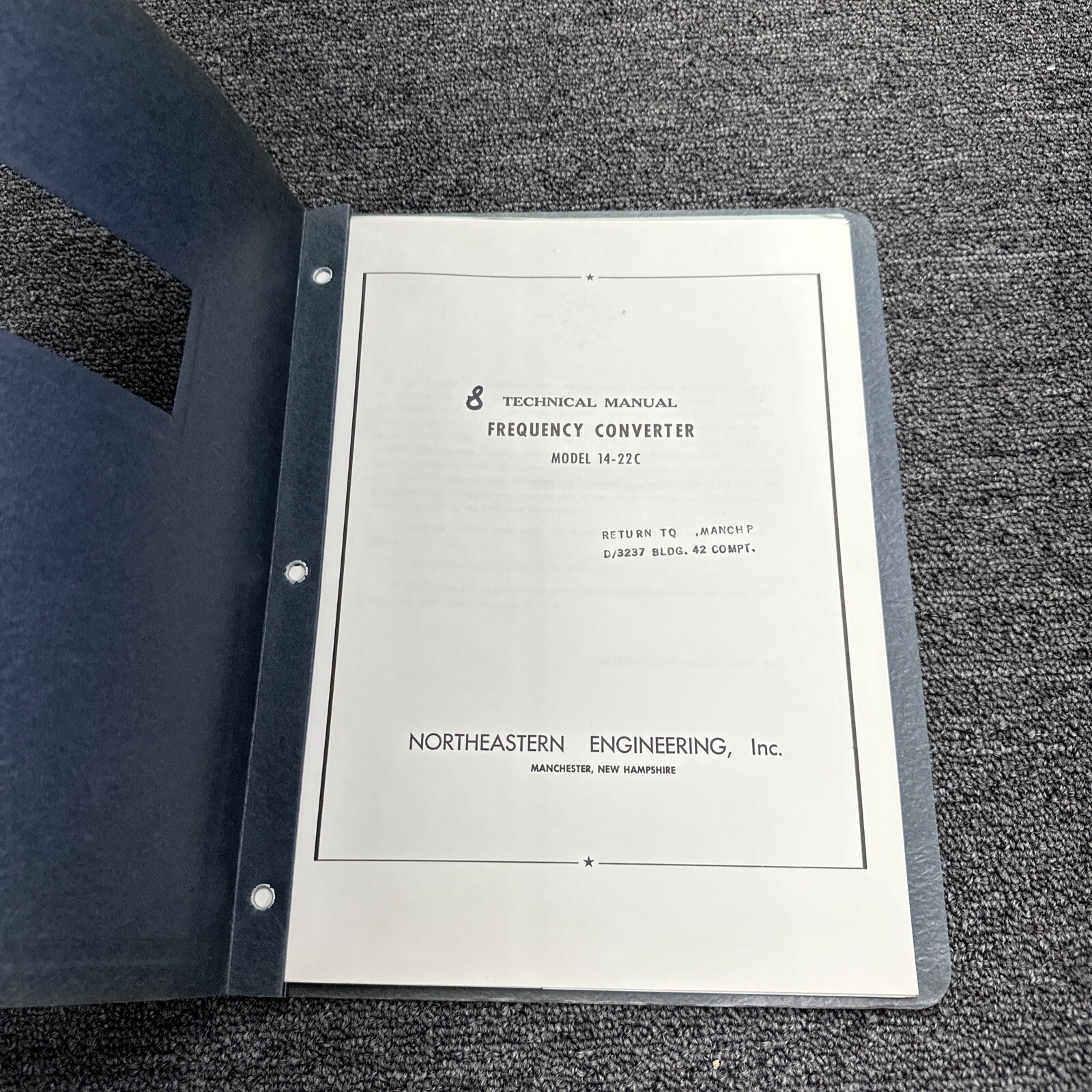 Northeastern Engineering Model 14-22C Frequency Converter Technical Manual