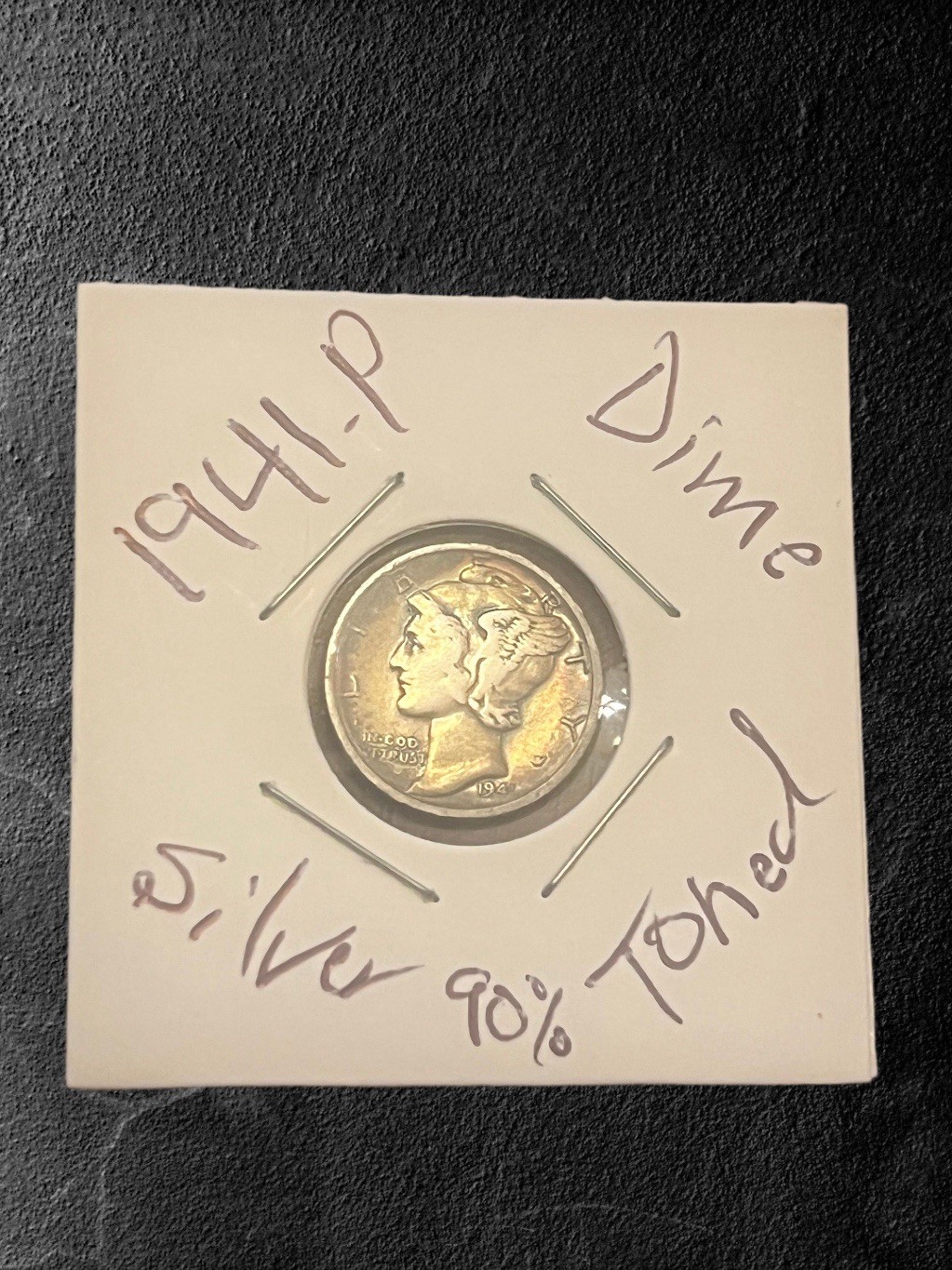 1941-P Mercury Silver Dime TONED- TONING