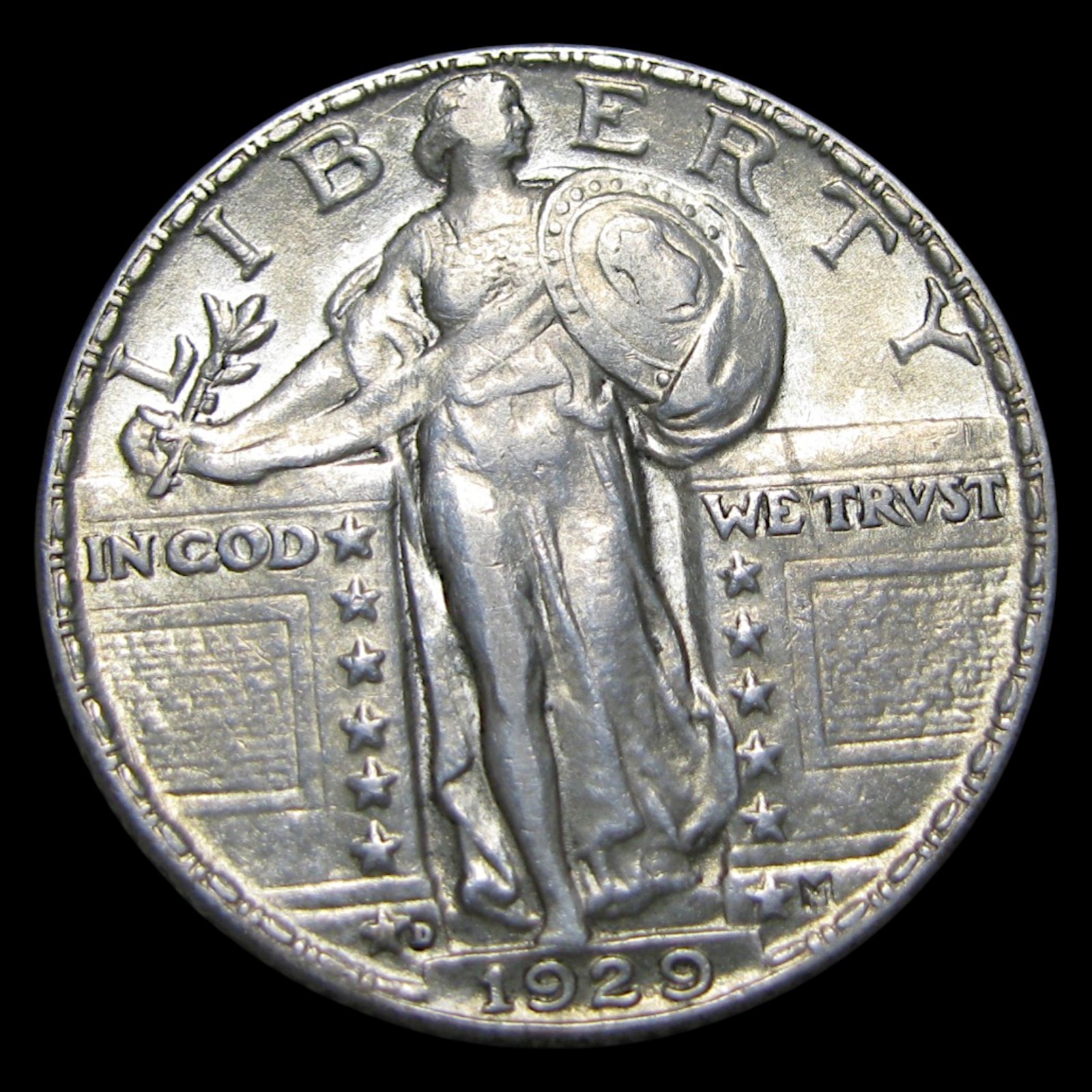 1929-D Standing Liberty Quarter Silver ---- Stunning Coin ---- #KK506