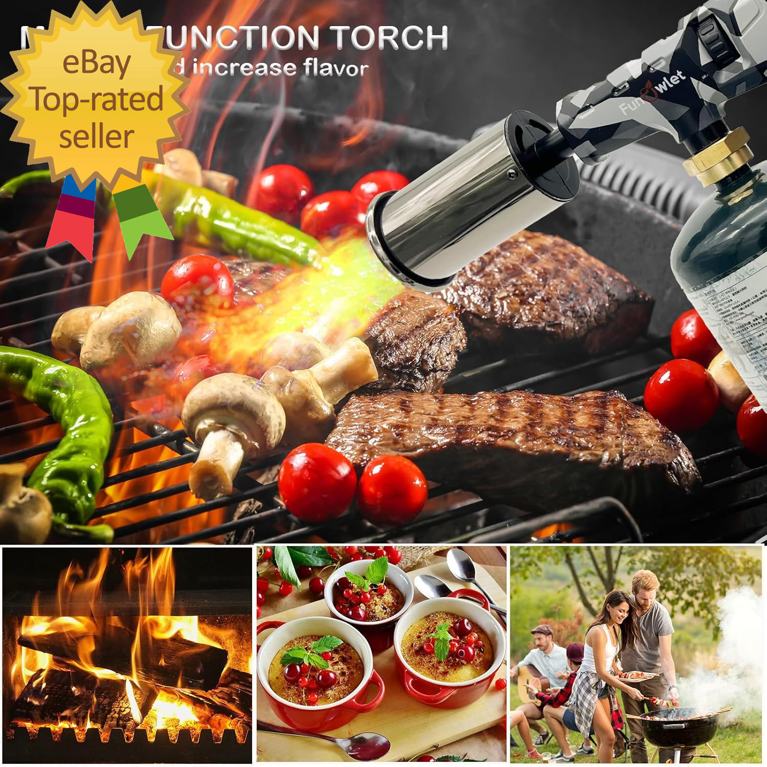 Powerful Cooking Propane Torch Lighter Culinary Kitchen Torch Sous Vide Charcoal