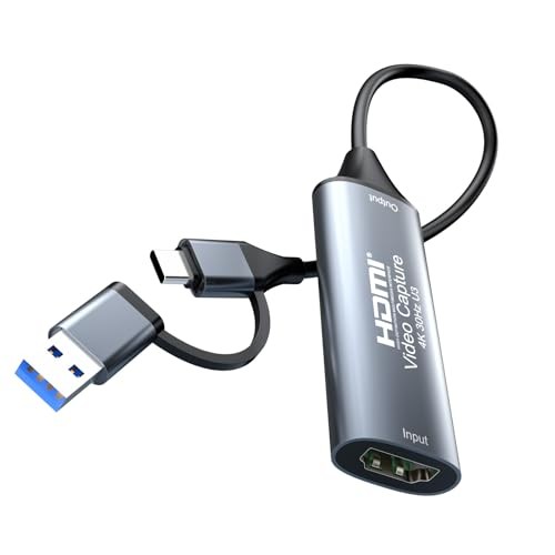 4K 30FPS HDMI Video Capture Card USB 30 with TypeC for Windows Mac Gaming Live