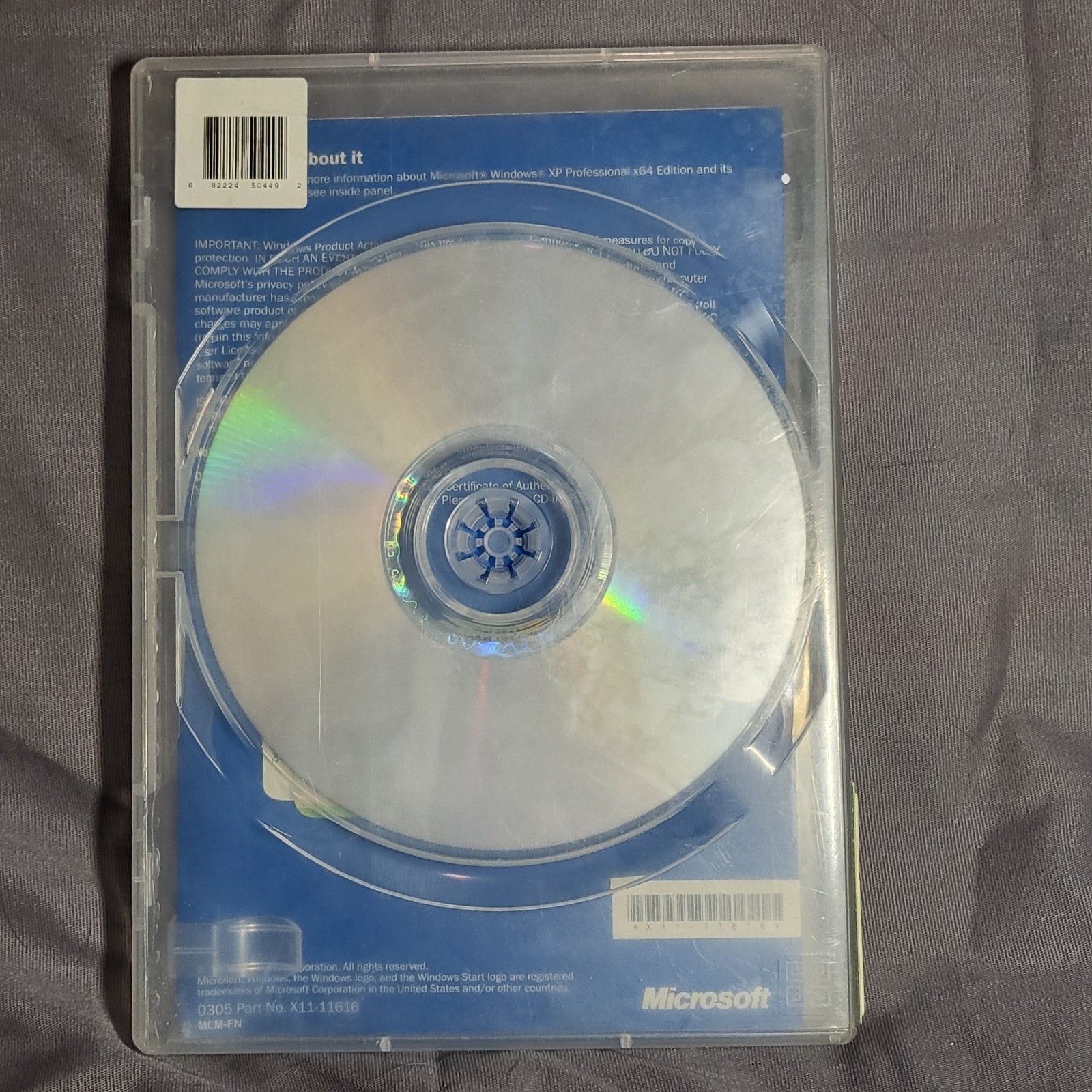 Microsoft Windows XP Professional x64 Edition OEM Disc w/ COA & SP2