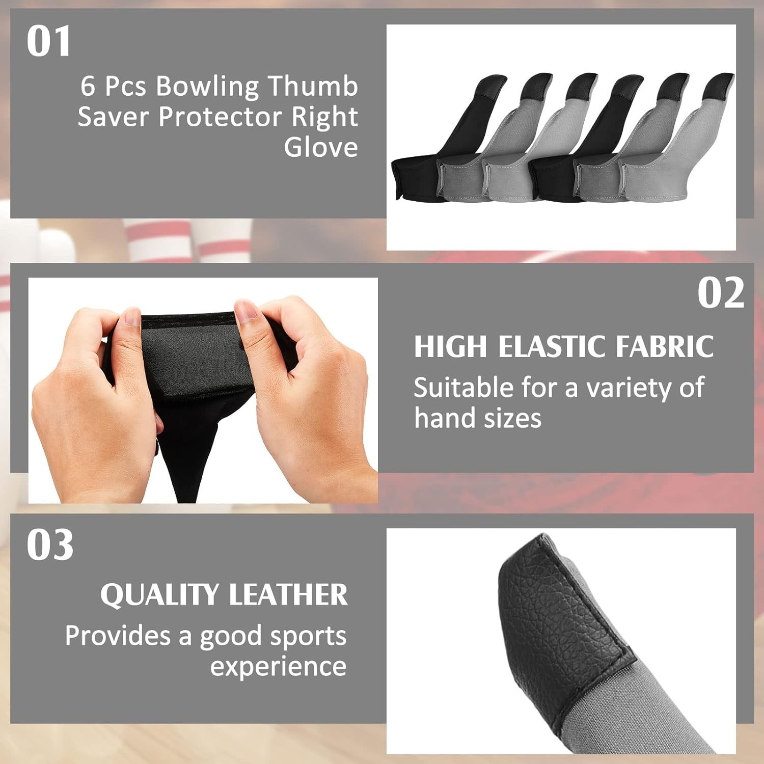 6 Pcs Bowling Thumb Saver Protector Compact and Lightweight Thumb Stabilizer Bow