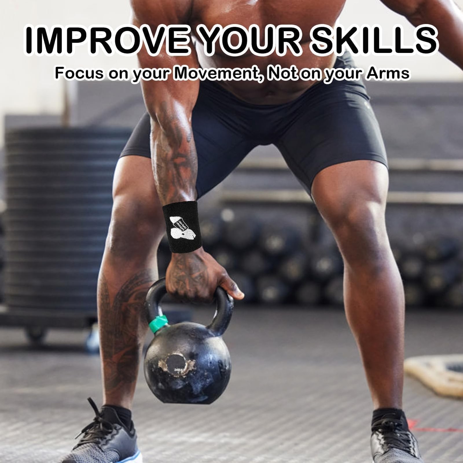 Kettlebell Wrist Guards, Sweat Weighted Wristbands with Insert Support, Shock...