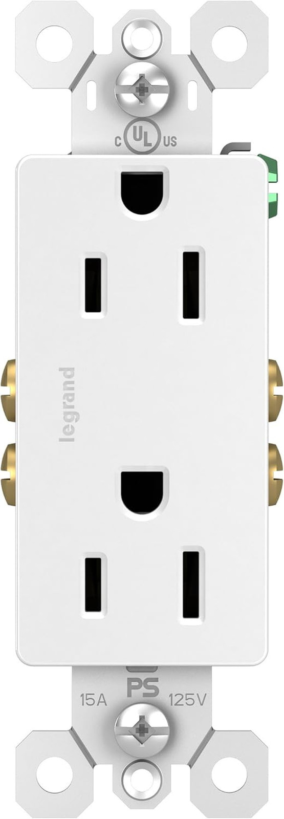 Radiant 885TRWCC21 15 Amp Decorator Duplex Outlet, White, 1 Count
