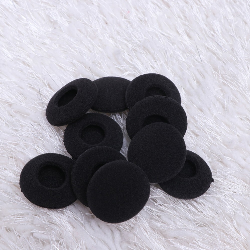 10Pcs Durable Headset Covers Black Reusable Earphone Sponge Pads
