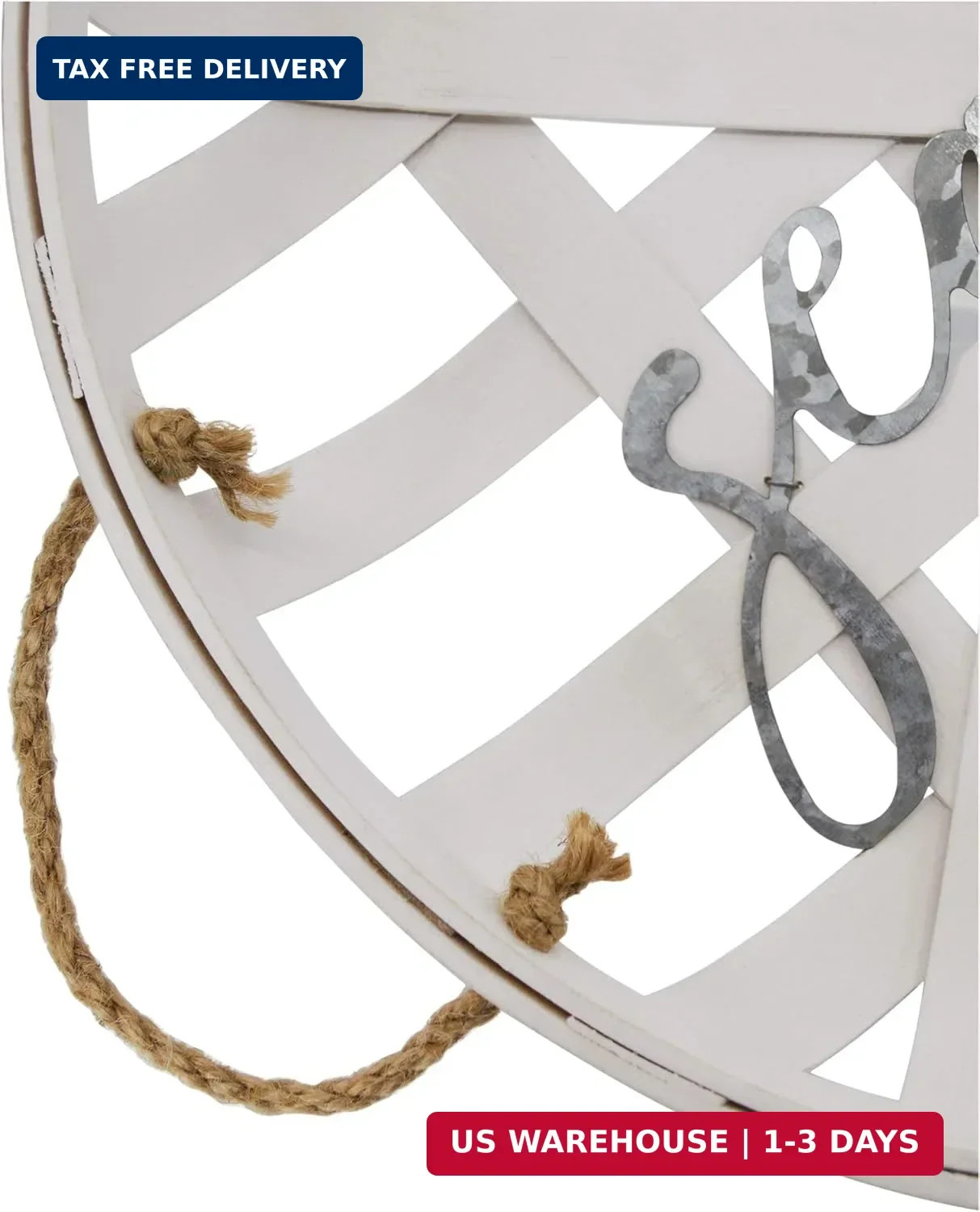 Seaside White Tobacco Basket Wall Decor