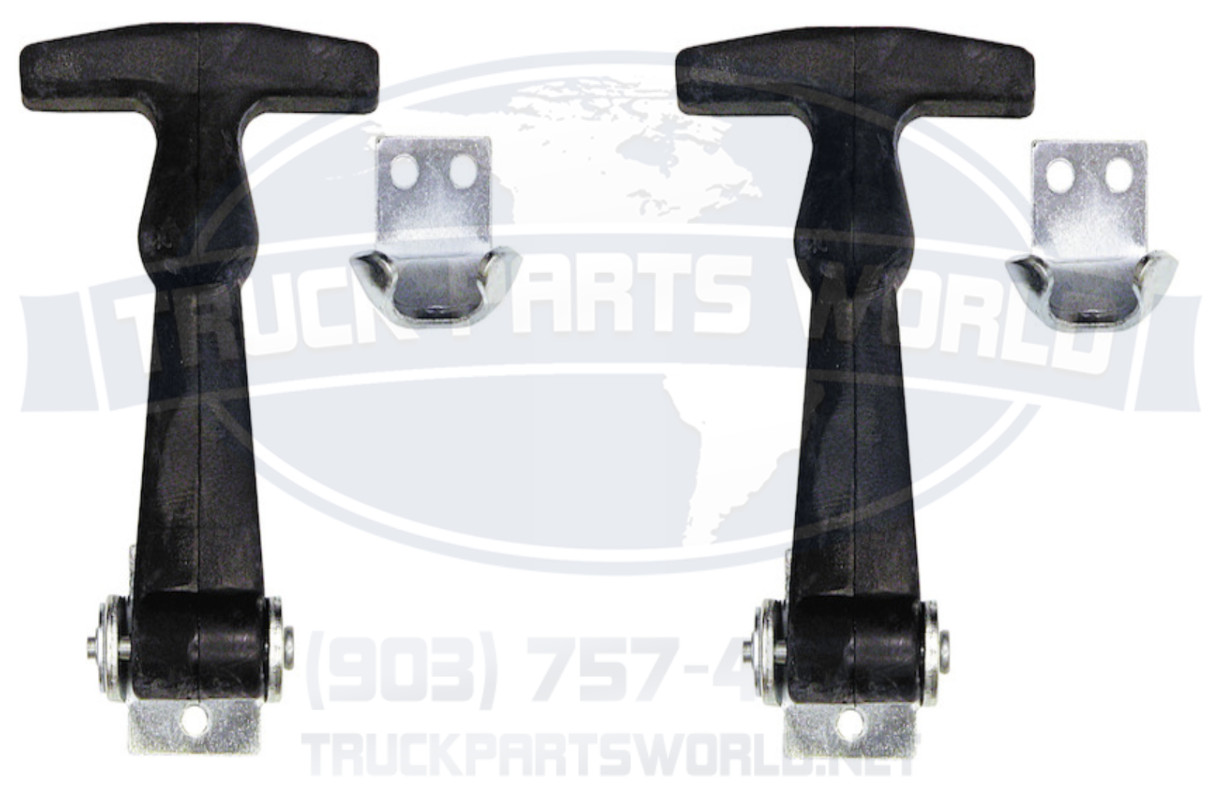 (2) Buyer Products Rubber Hood Latch Bungee Latch Battery Latch W/ Bracket&Pin