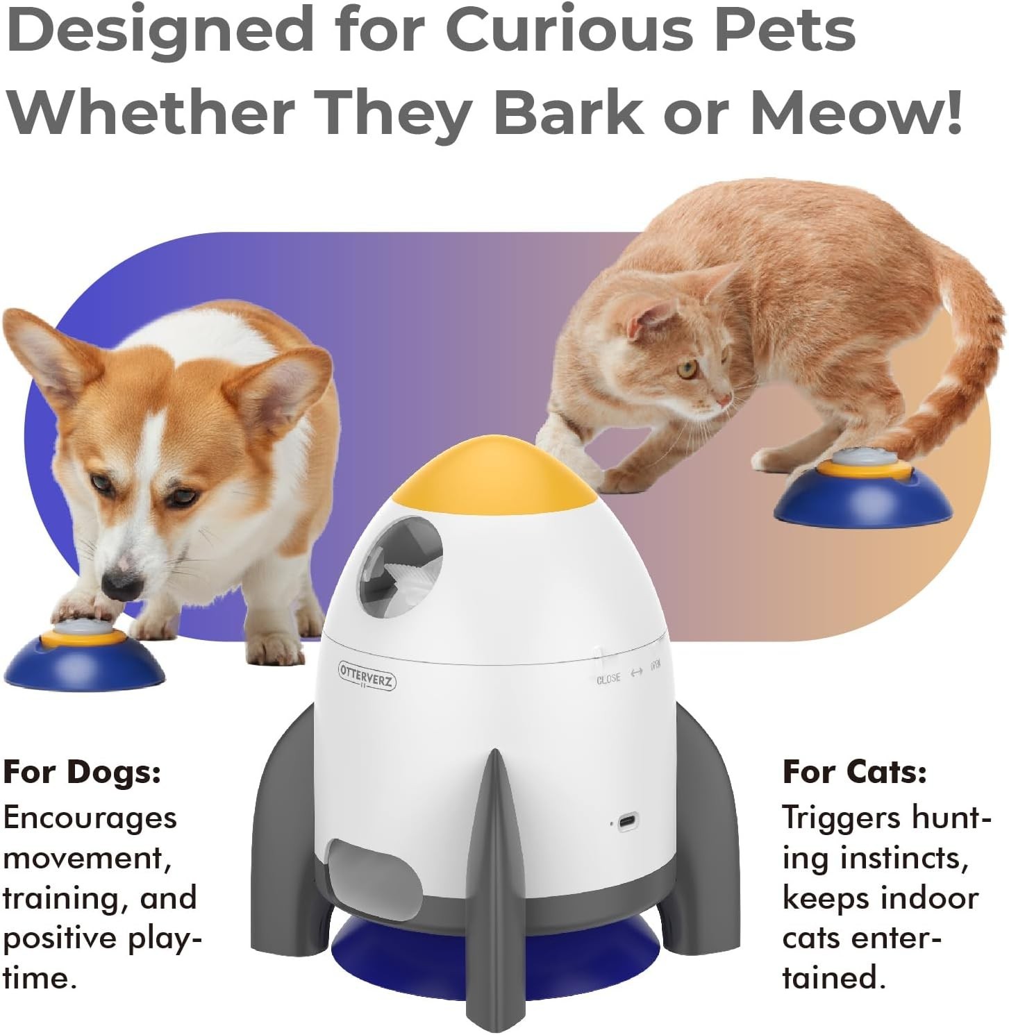 Interactive Dog Puzzle Feeder Toy Automatic Dogs Treat Dispenser IQ Training &