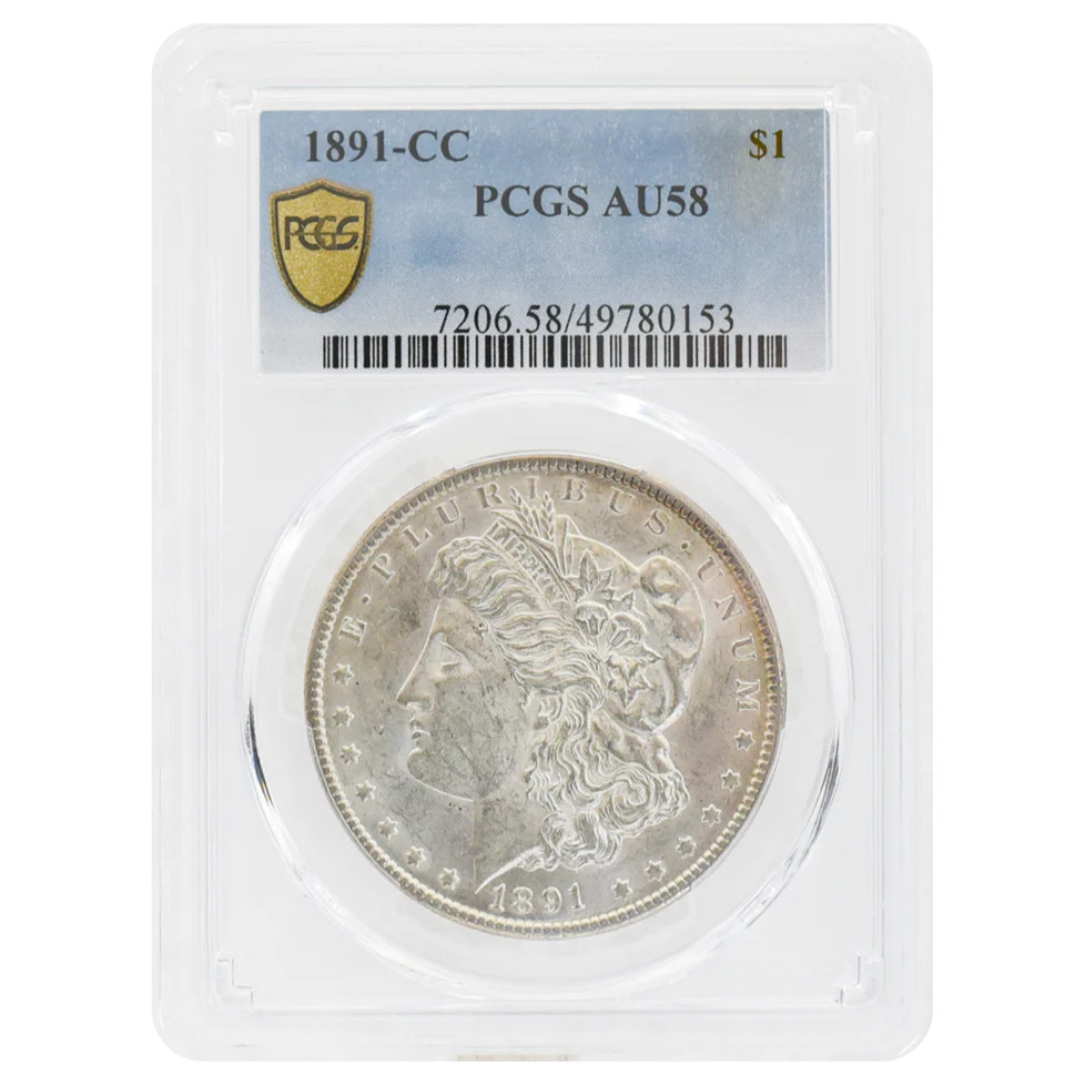 1891-CC Morgan Dollar AU58 PCGS