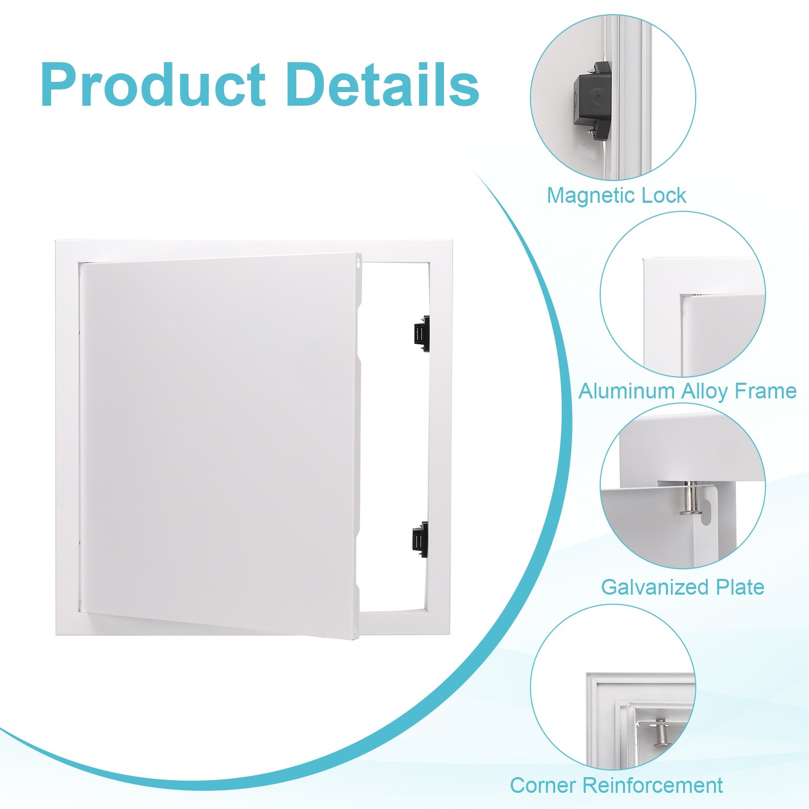 17"x17" Drywall Access Panel Wall Hole Cover Access Doors with Click Lock, White