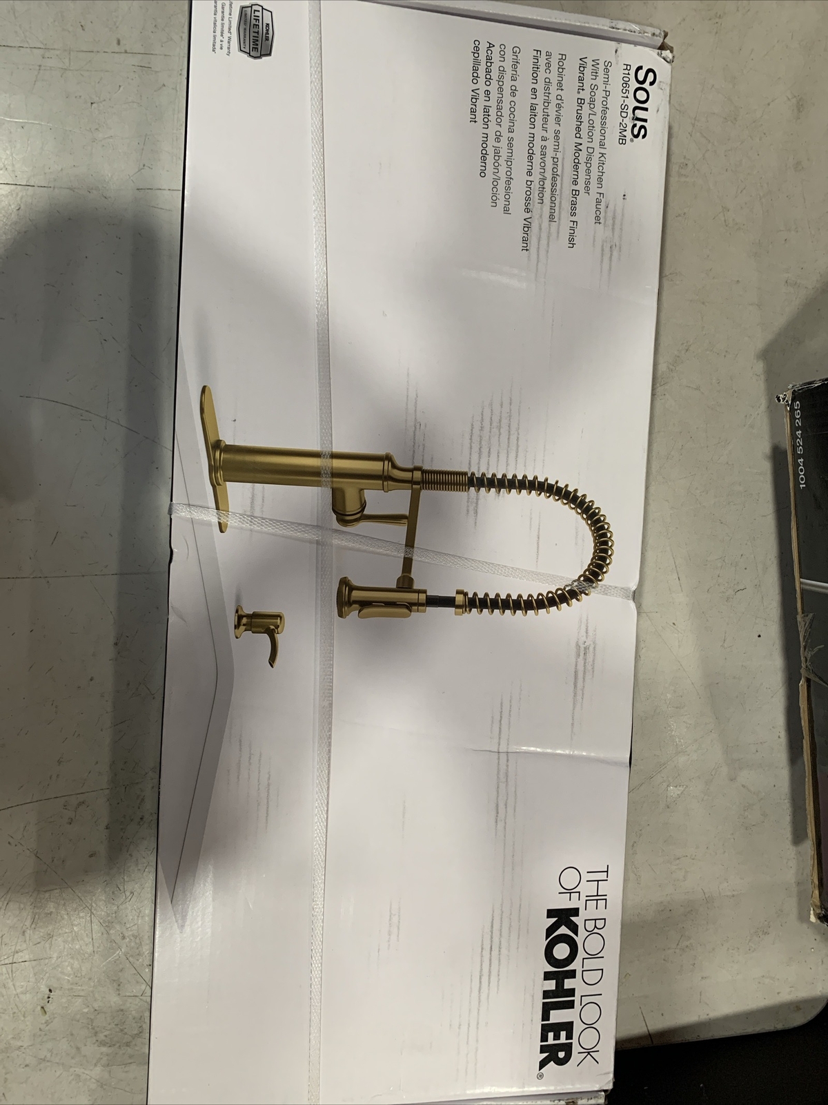 NEW KOHLER K-R10651-SD-2MB Sous Semi-Professional Kitchen Faucet Brushed Brass