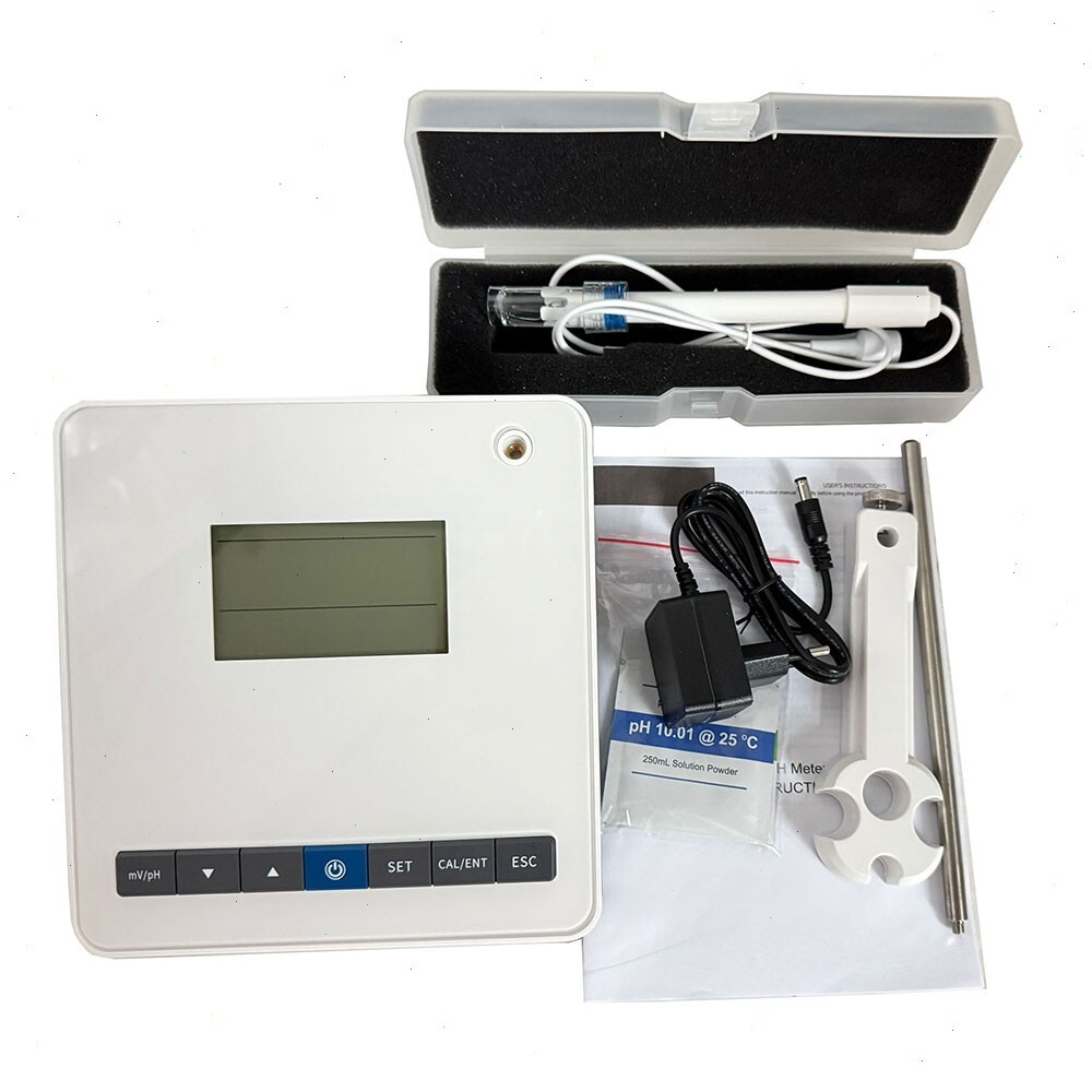 Benchtop PH Meter with PH Buffer Powder 2 Ponit Calibration E-201-C Electrode
