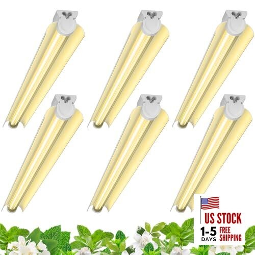 T8 Grow Light, 180W(6 x 30W), 1000W Equivalent, Full Spectrum, 3FT Yellow