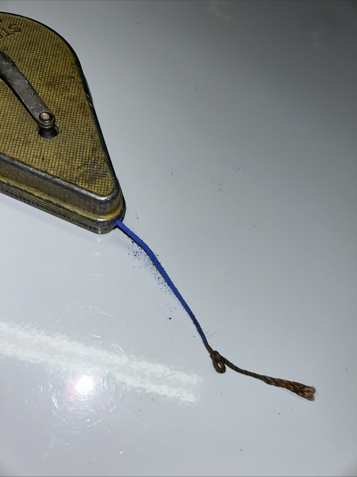 Vintage Irwin Strait-Line Chalk Line Reel Plumb Bob Blue Chalk Made in USA