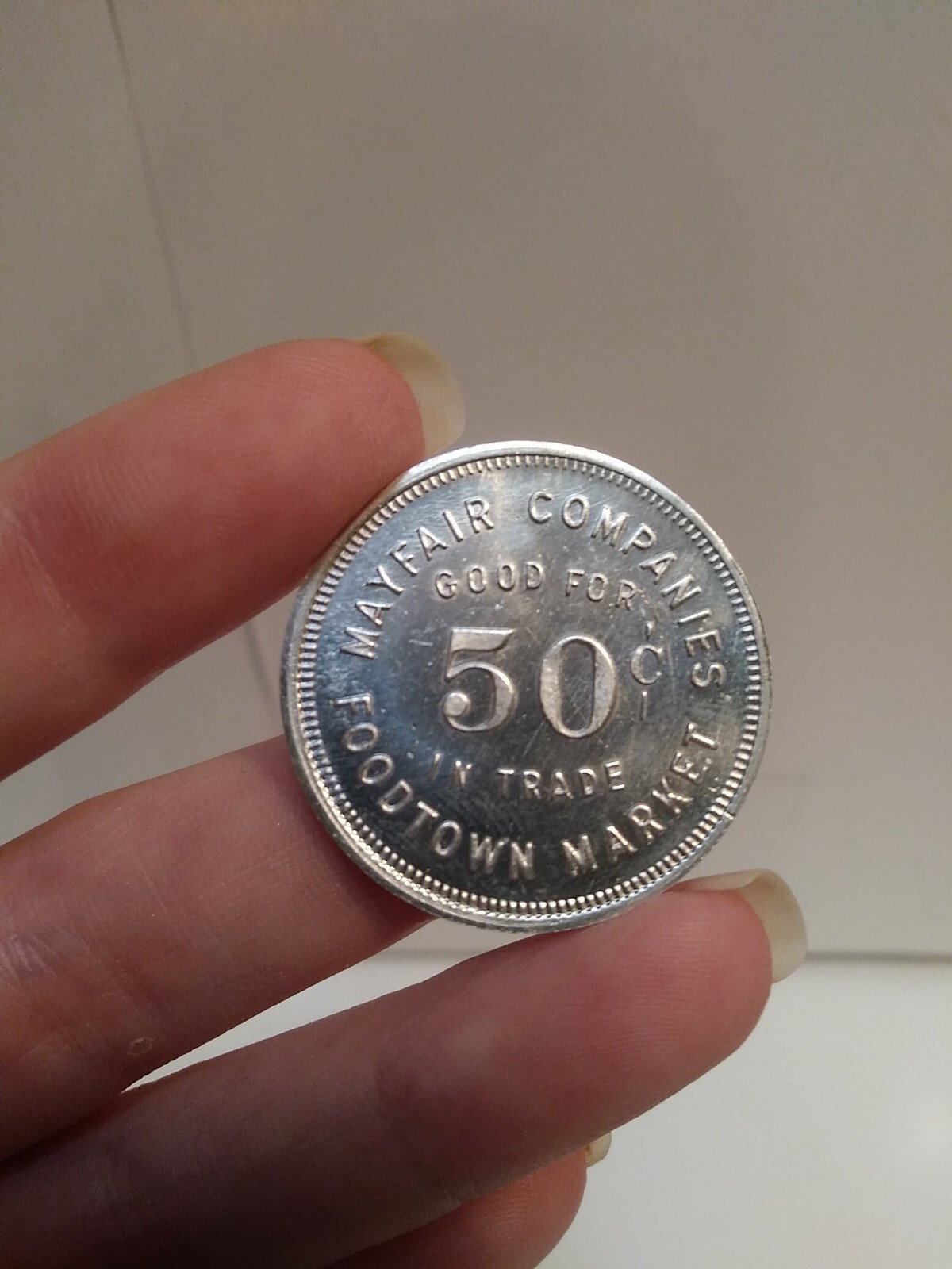 Vintage Mayfair Companies Foodtown Market 50c Trade Token LA, CA #409