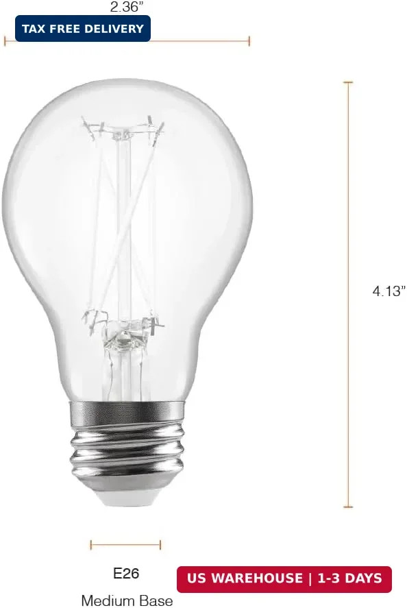 Sylvania Black Light LED Light Bulb, 7W, A19, Medium Base, Clear - 2 Pack (45052