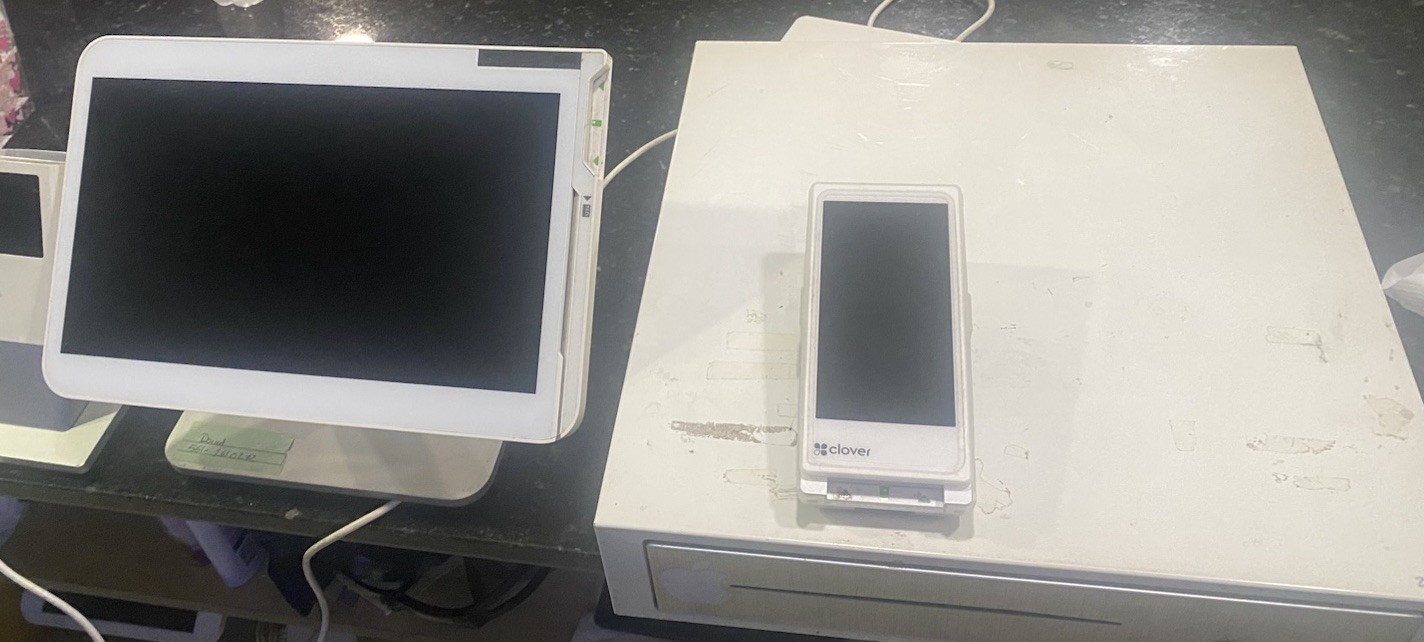 Clover Mini POS System Touchscreen Terminal with Cash Drawer, Customer Display