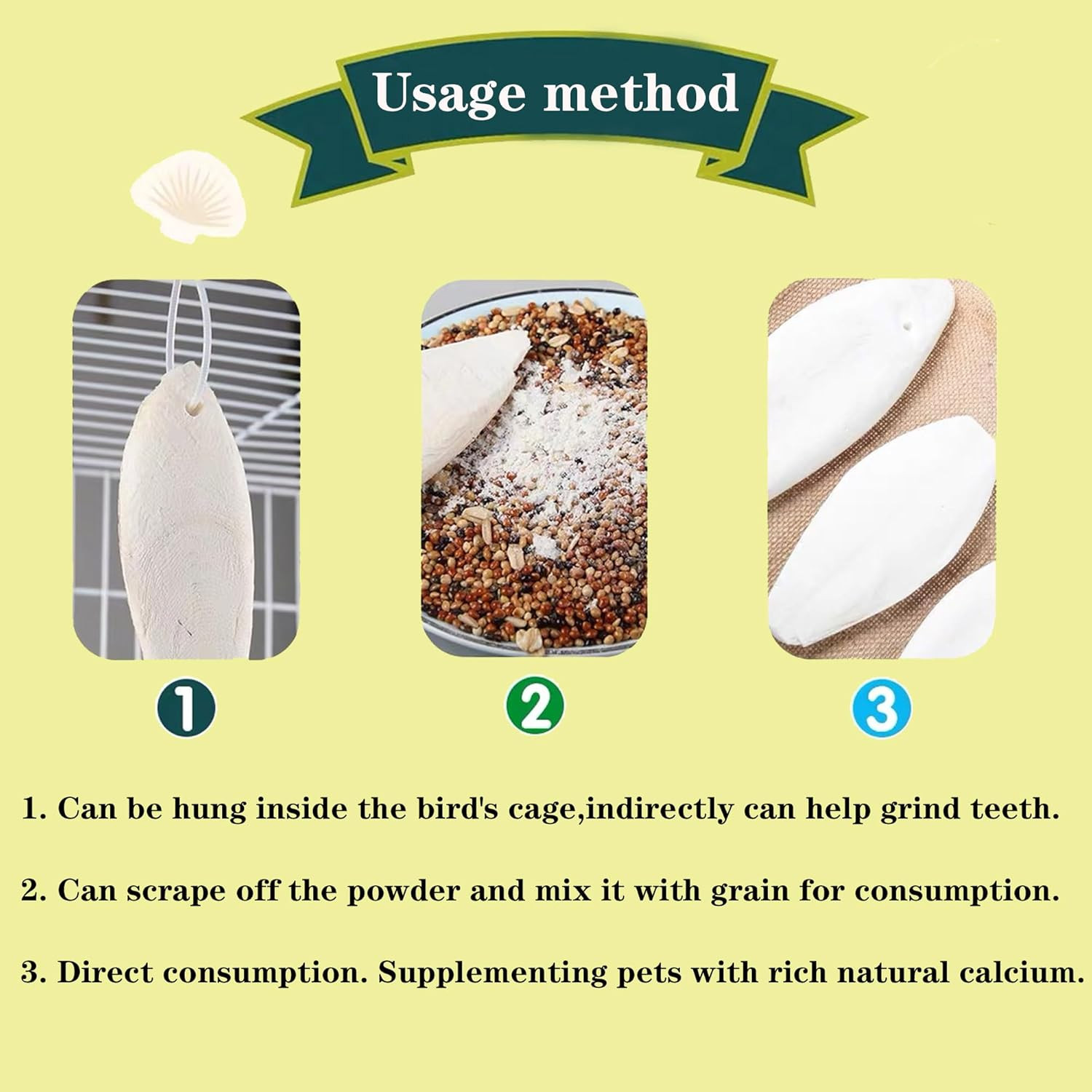 Bird Cuttlebone for Parakeets Cuttlebone for Birds - Natural Cuttlefish Bone Bul