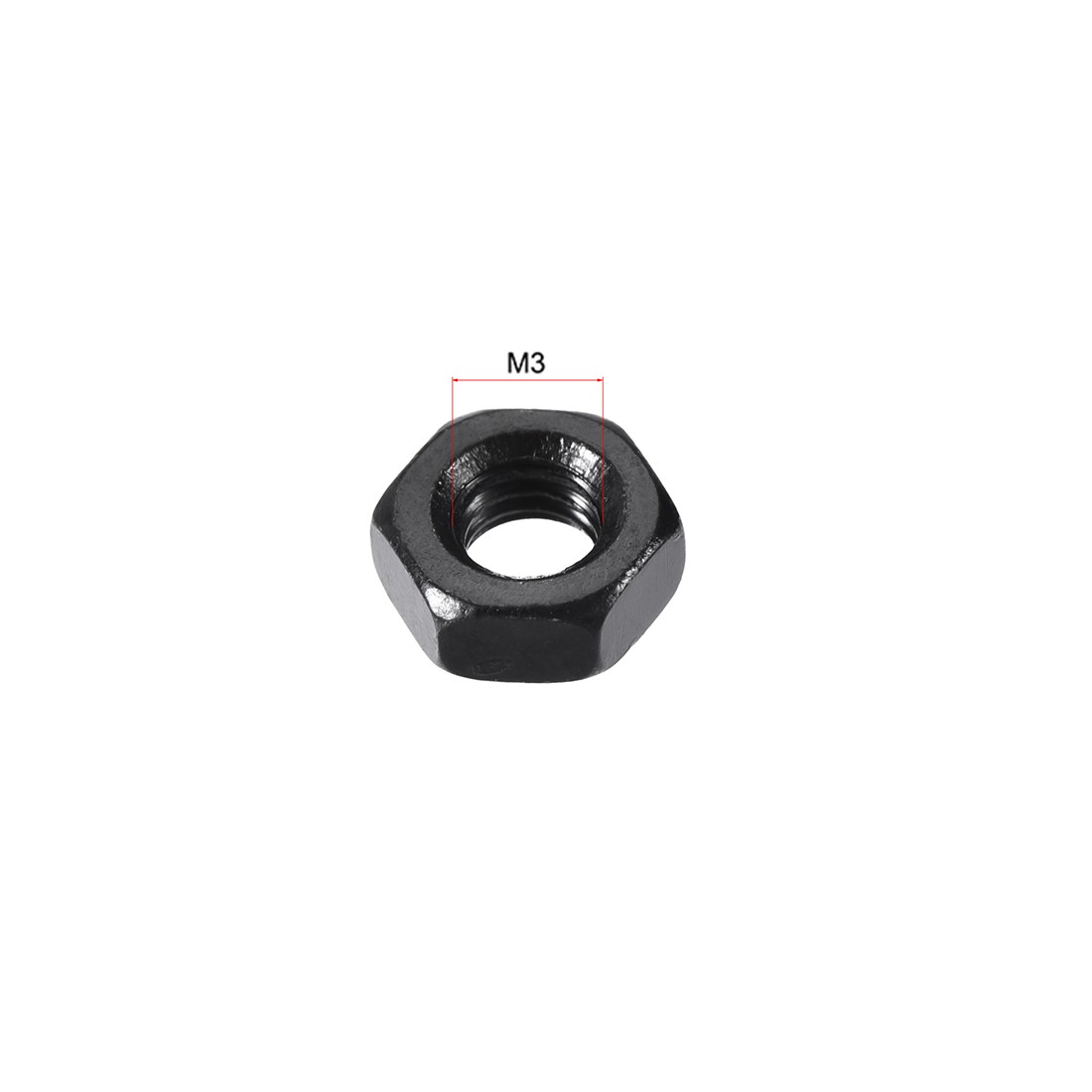 100Pack M3 Carbon Steel Grade 8 Hexagon Hex Nuts Black