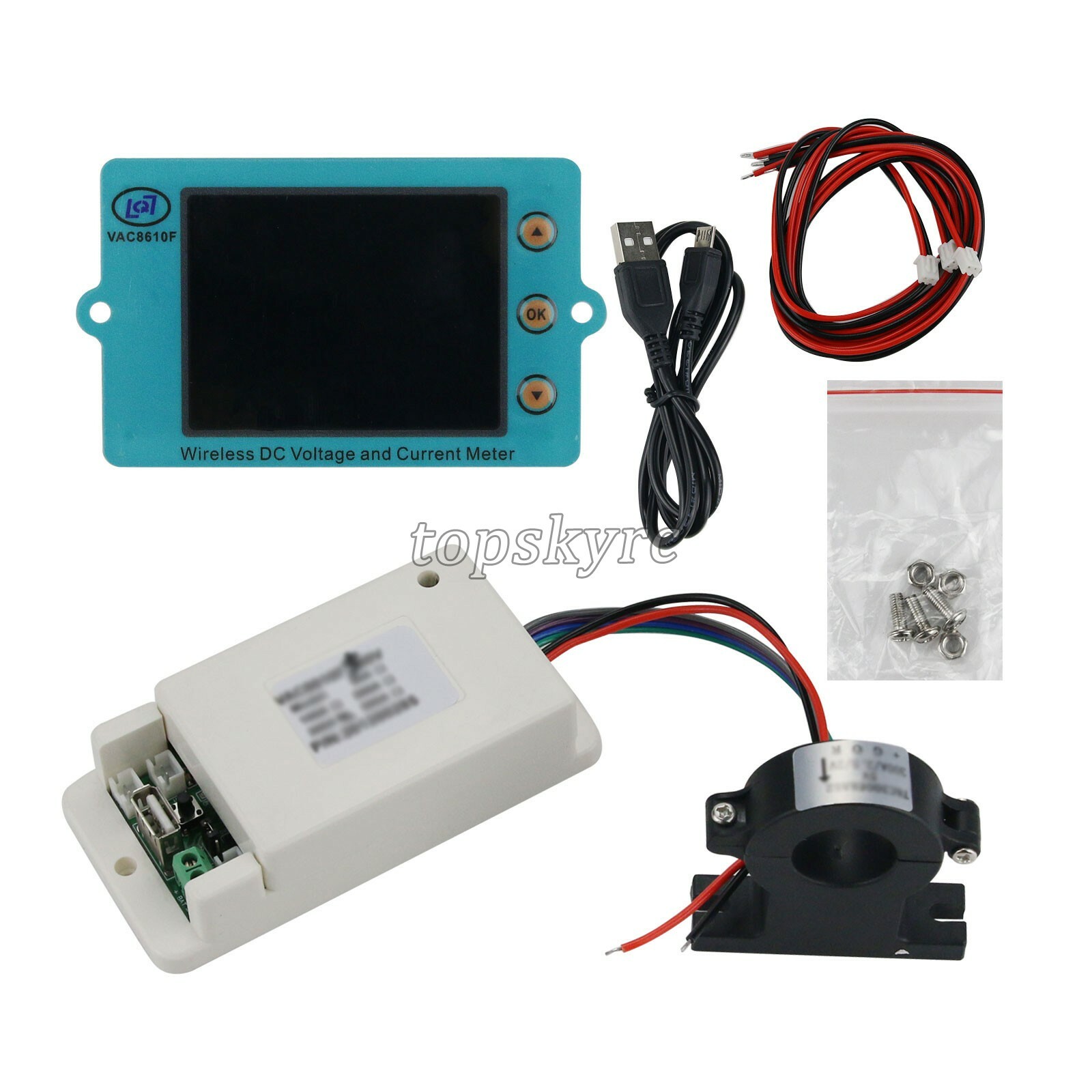 VAC8610F 500V Wireless DC Voltmeter Ammeter Capacity Coulometer Tester 2.4" -new