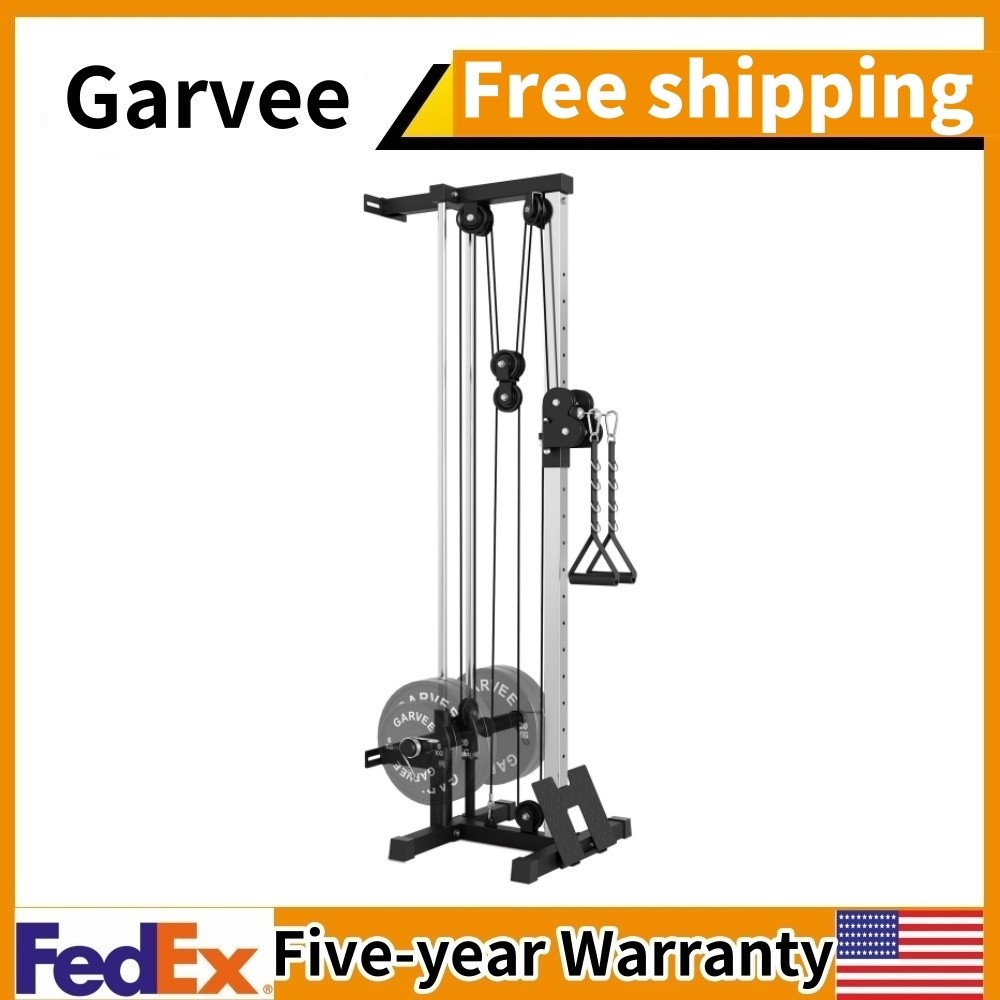 Wall Mount Cable Machine 18 Positions Adjustable Pulley System with Footplate