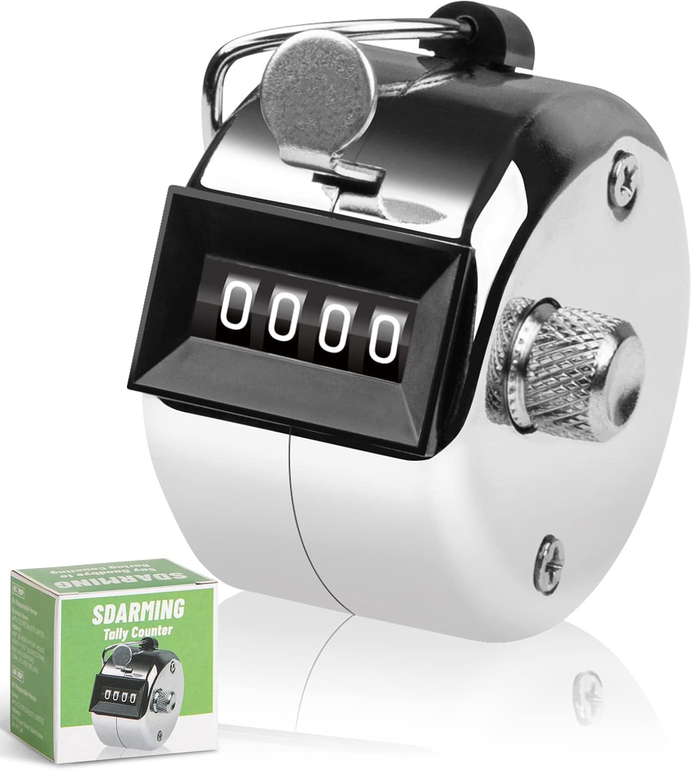 Tally Counter, 4-Digit Clicker Counter, Metal Hand Tally Counters Clicker Pitch