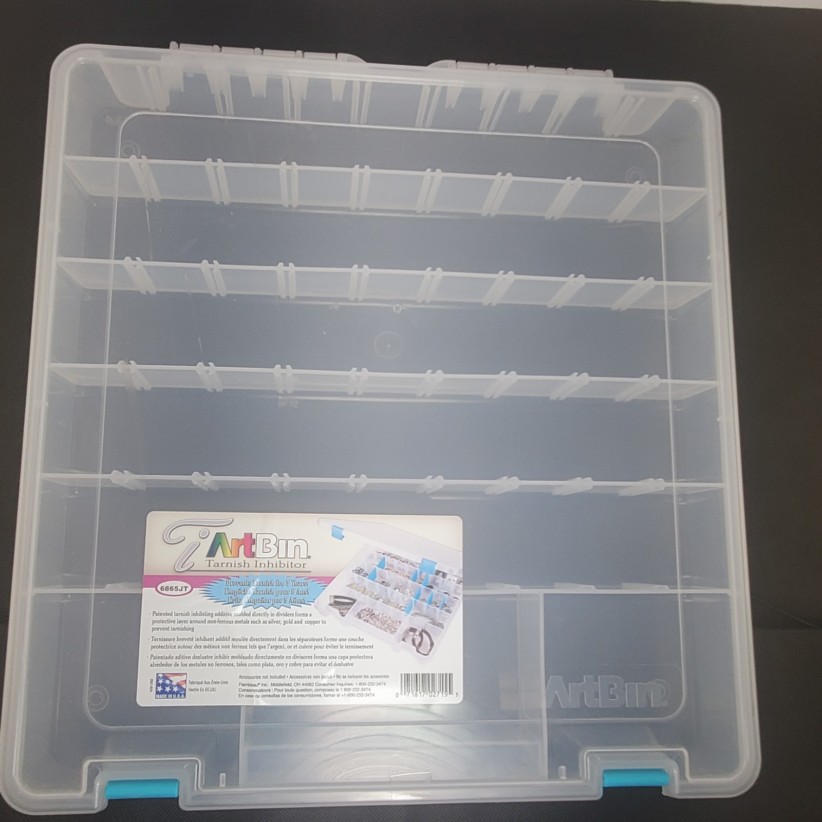 ArtBin Large Tarnish Inhibitor 6865JT Jewelry Storage Box w/ Removable Dividers