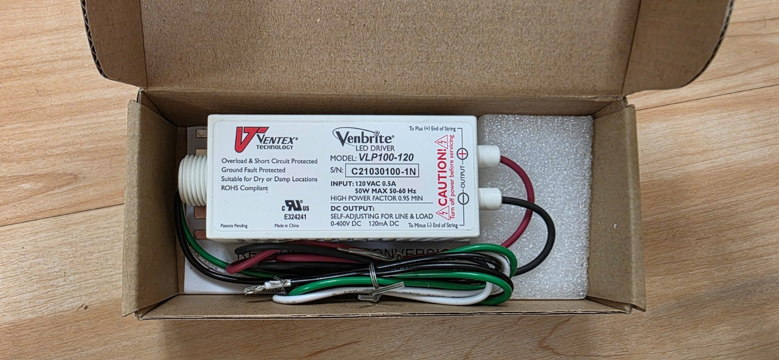 Ventex Venbrite VLP100-120 LED Driver New in Box - Last ones on the planet!