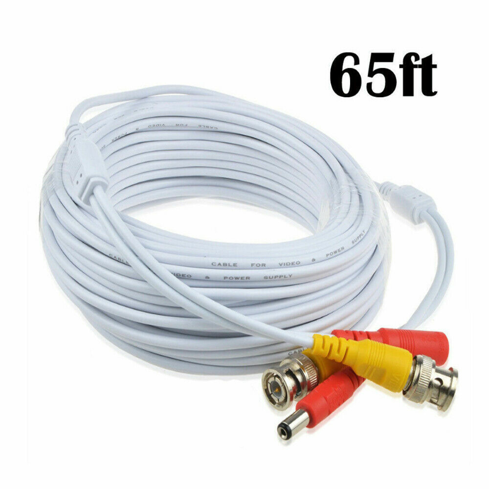 Fite ON 65ft BNC Video Power Cord Cable Lead for Swann Night Owl CCTV Cameras
